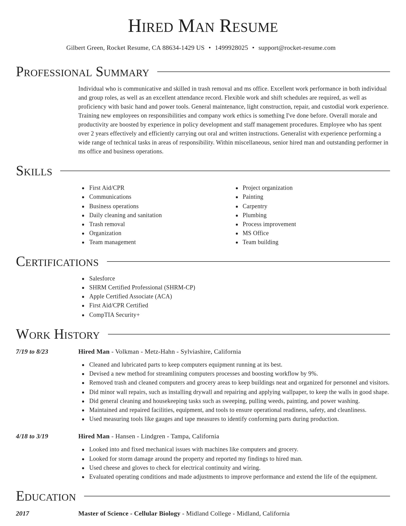 Director resume template