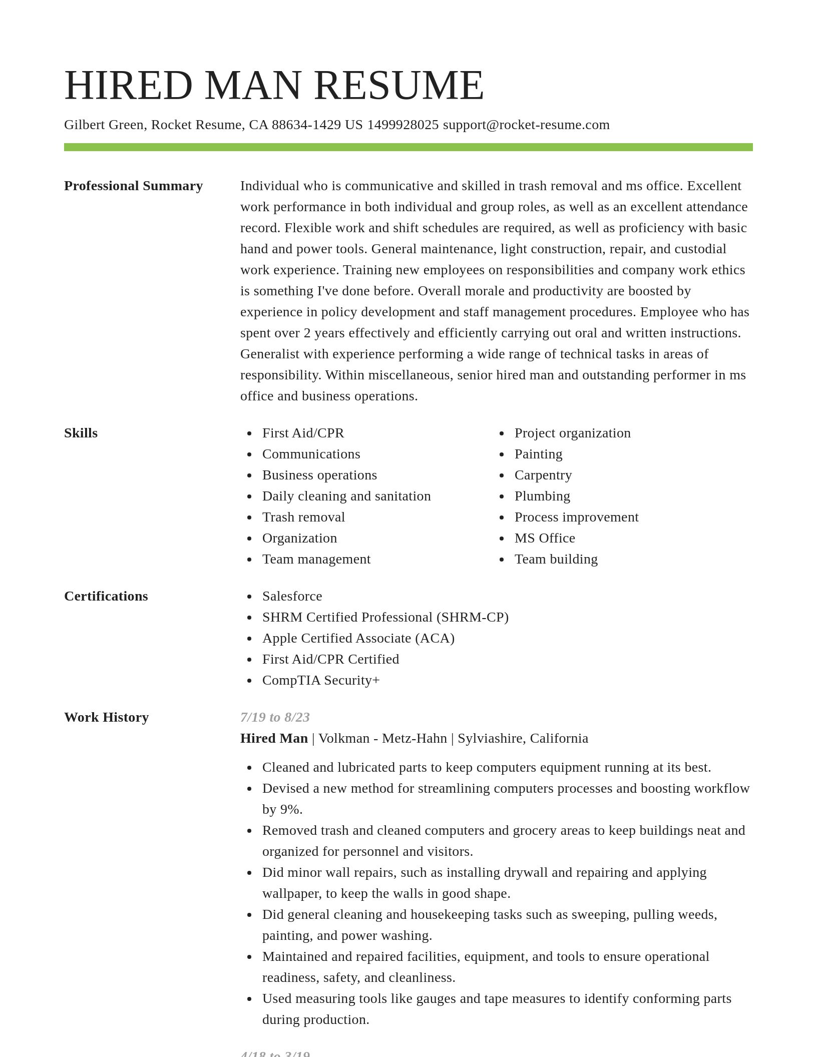 Smart resume template