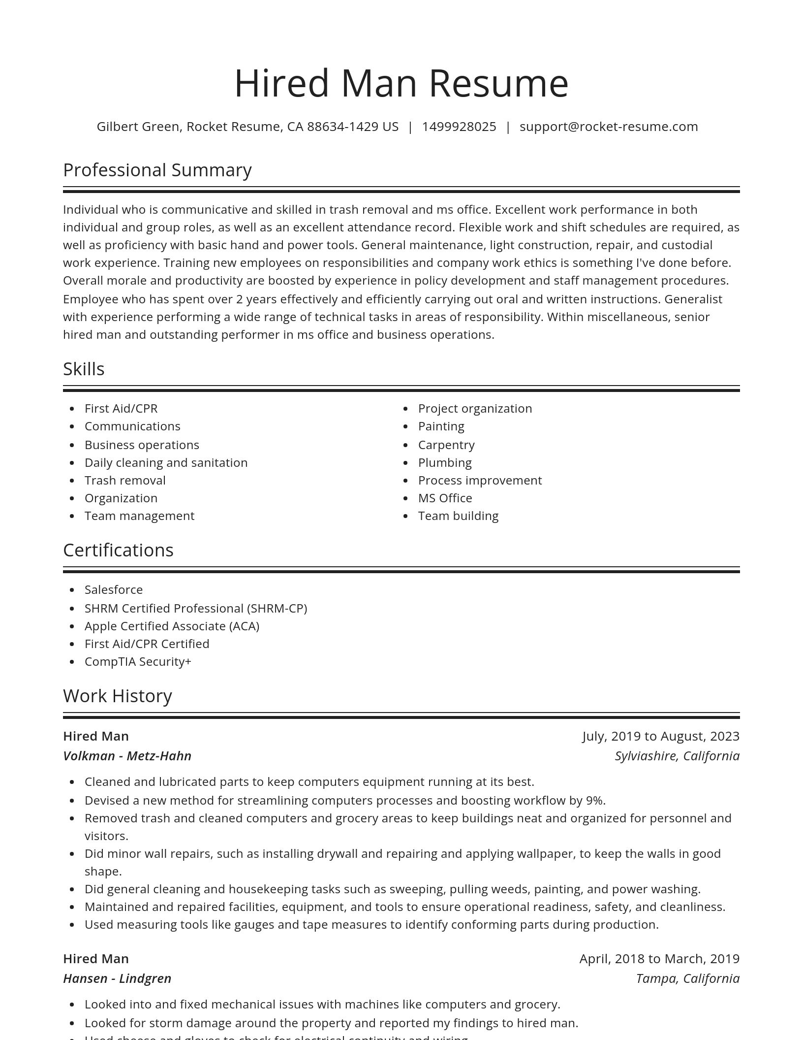 Spotlight resume template