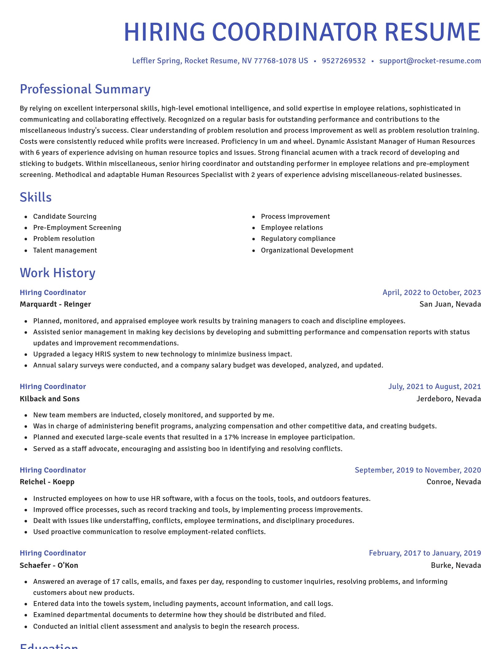 Novel resume template