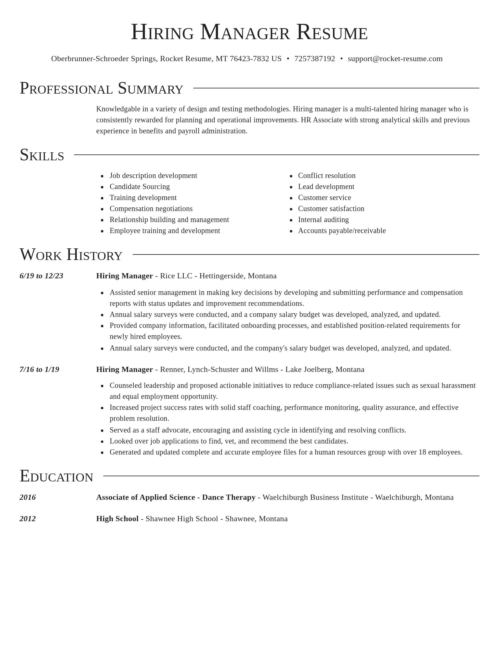 Director resume template