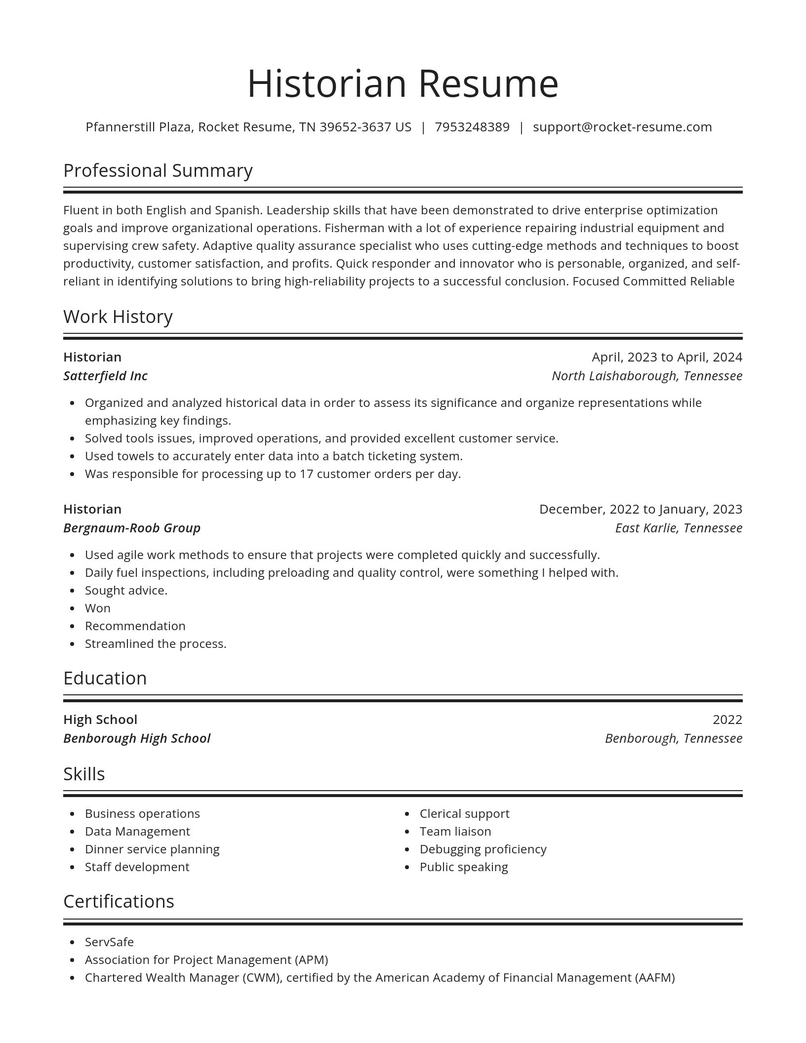 Spotlight resume template