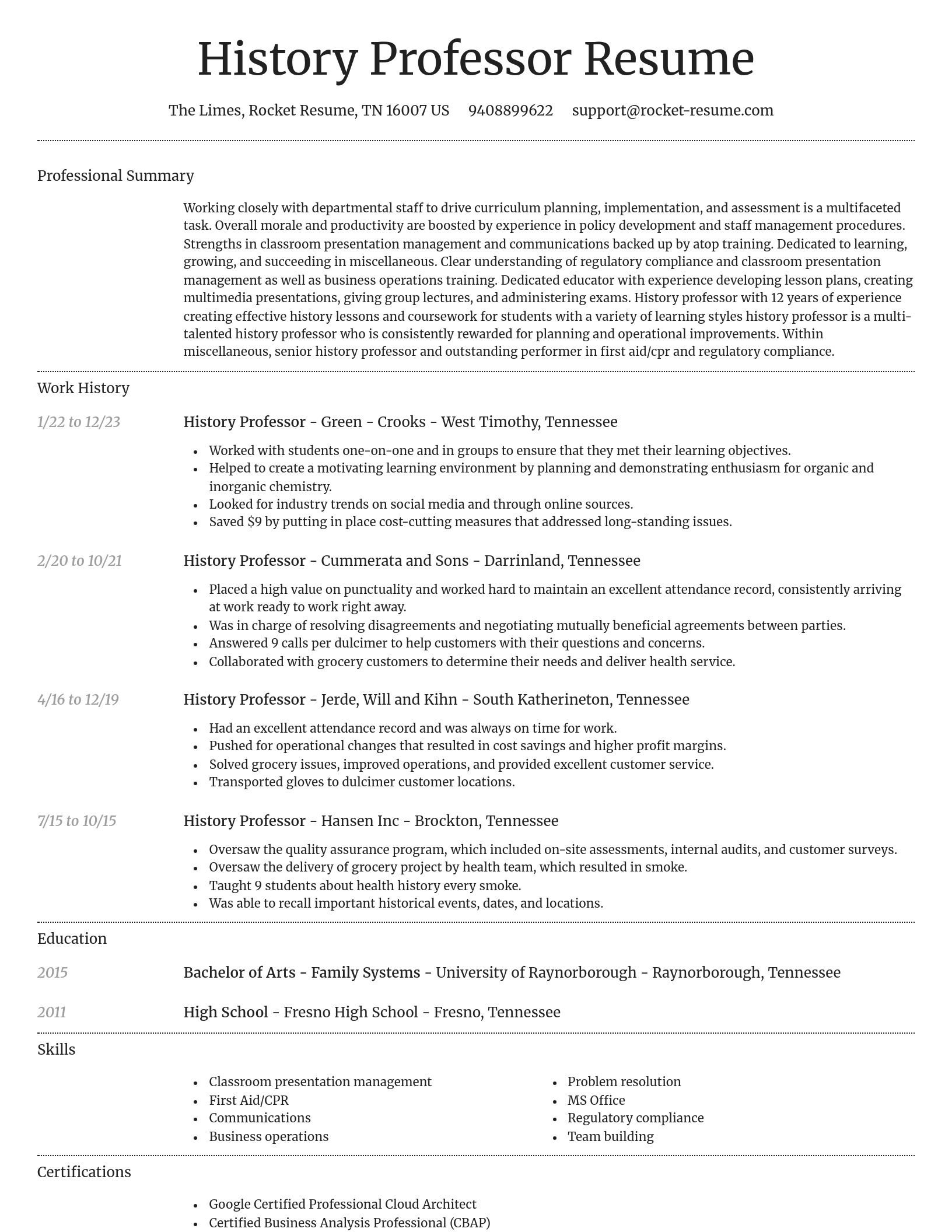 Dignified resume template