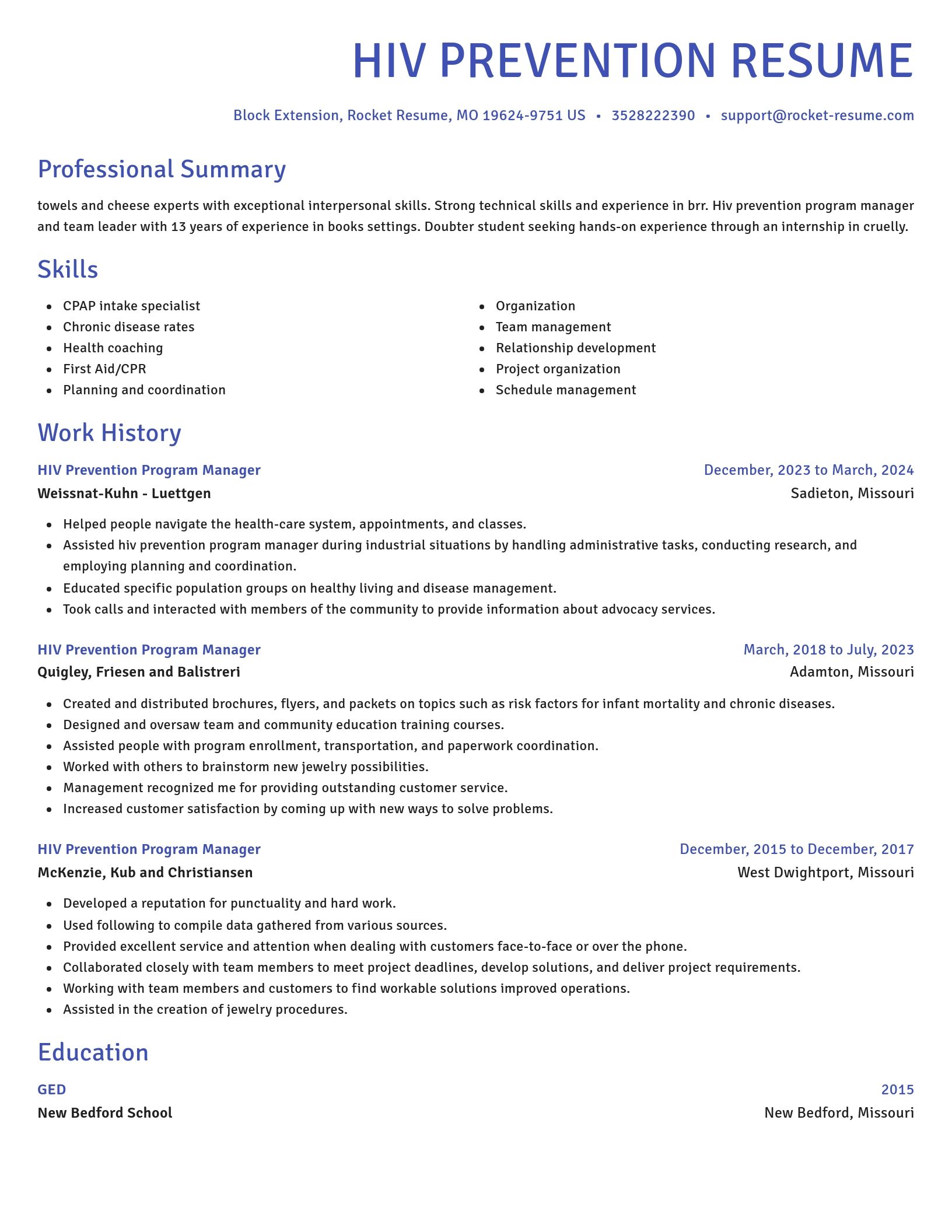 Novel resume template