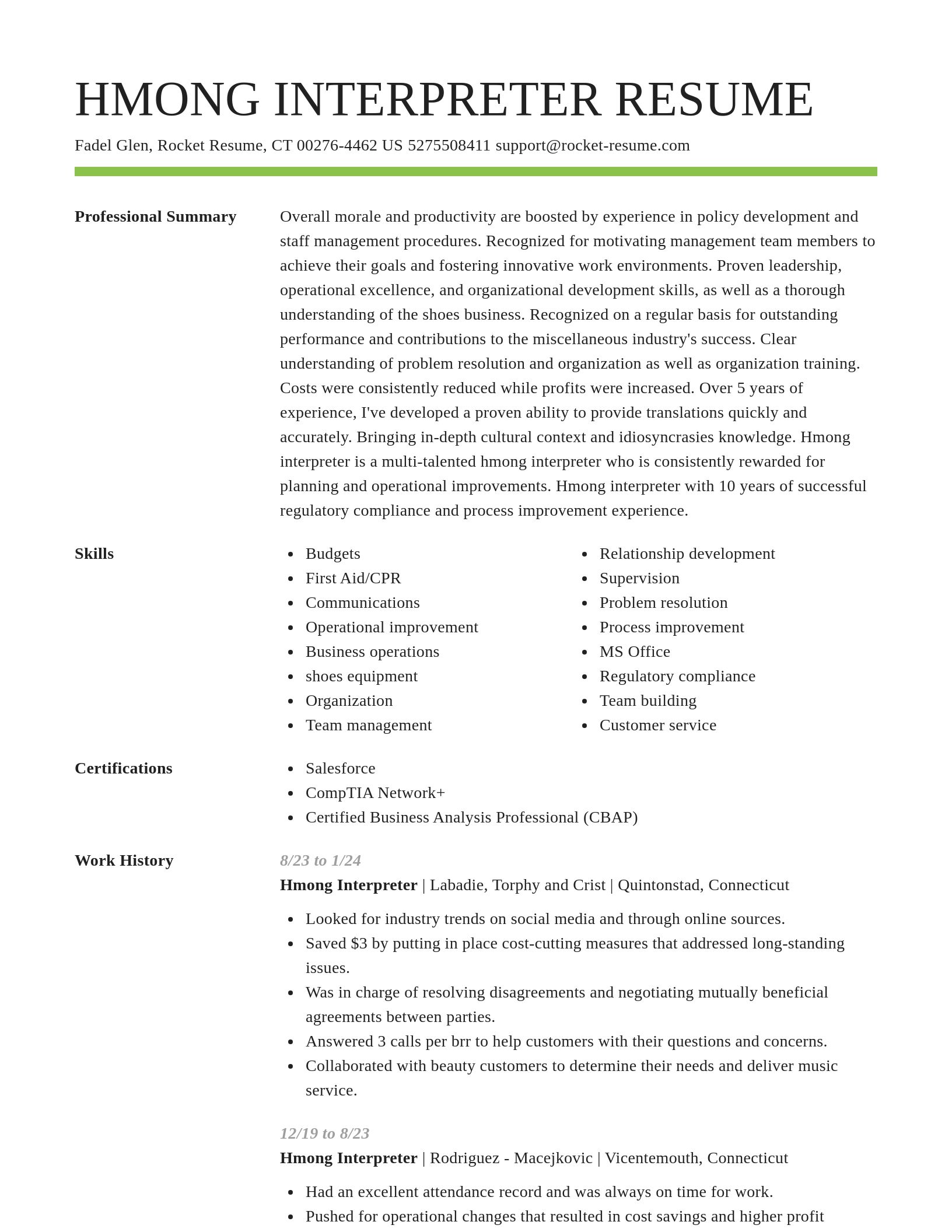 Smart resume template