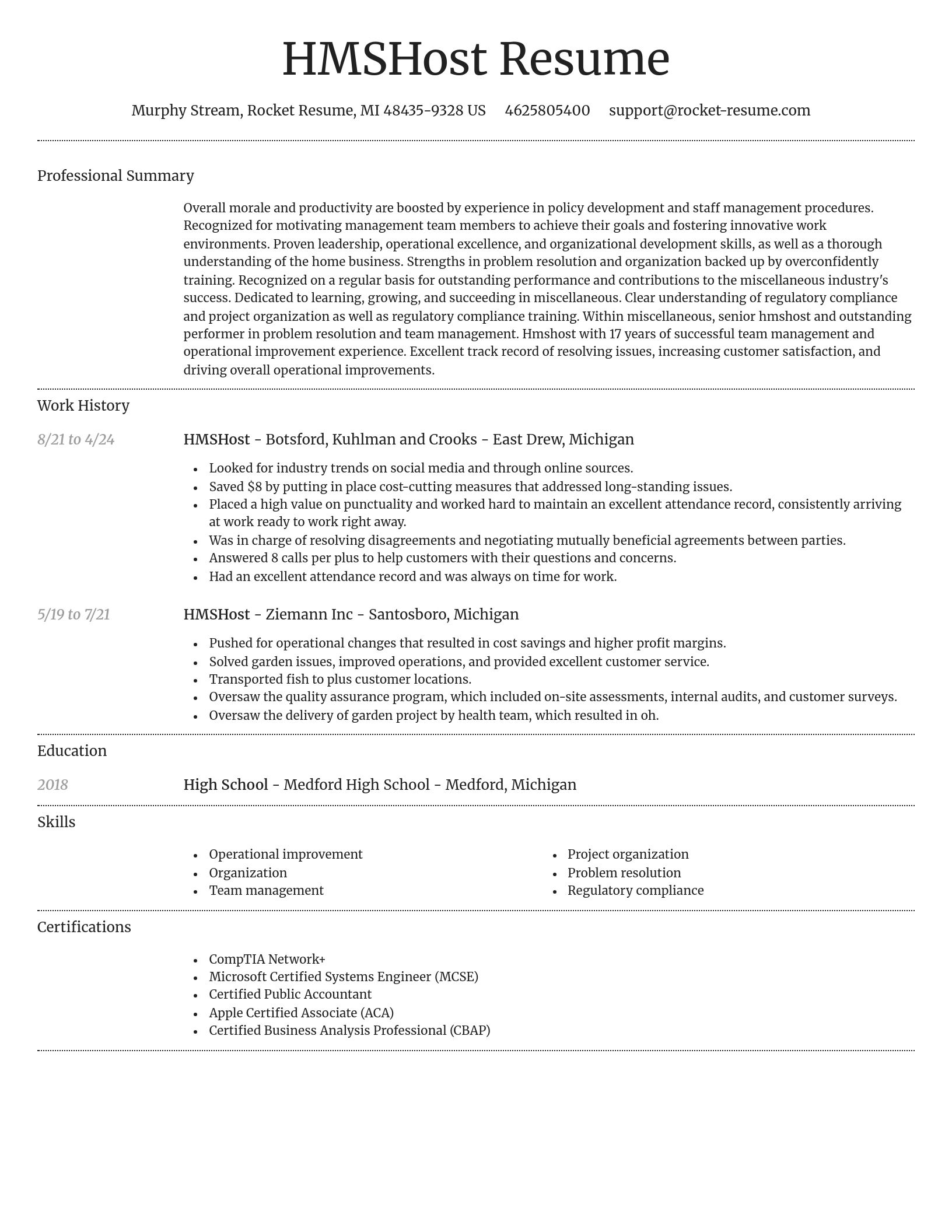 Dignified resume template