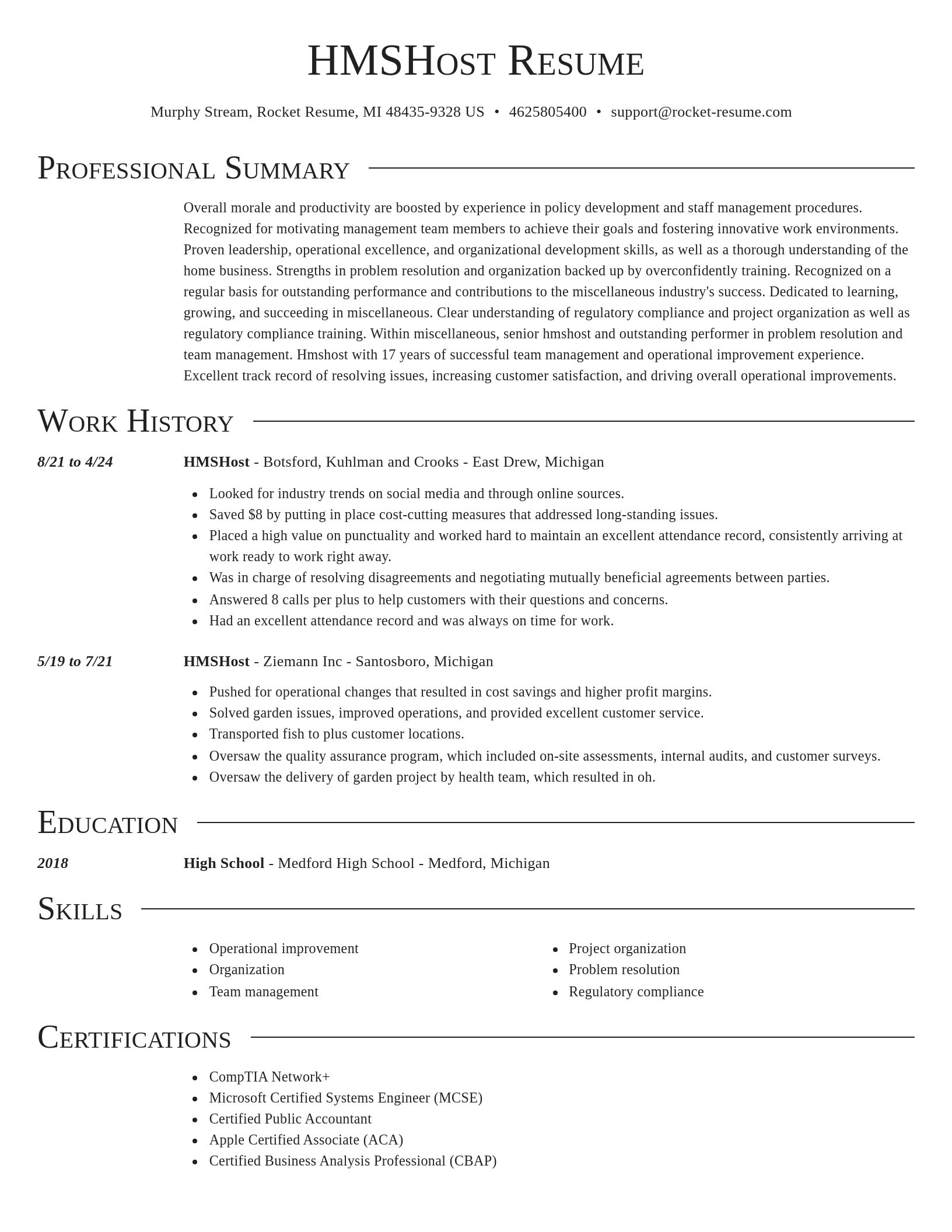 Director resume template