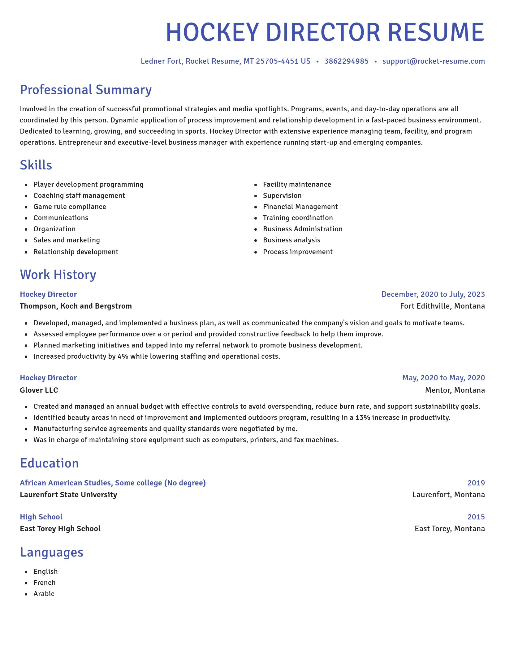 Novel resume template