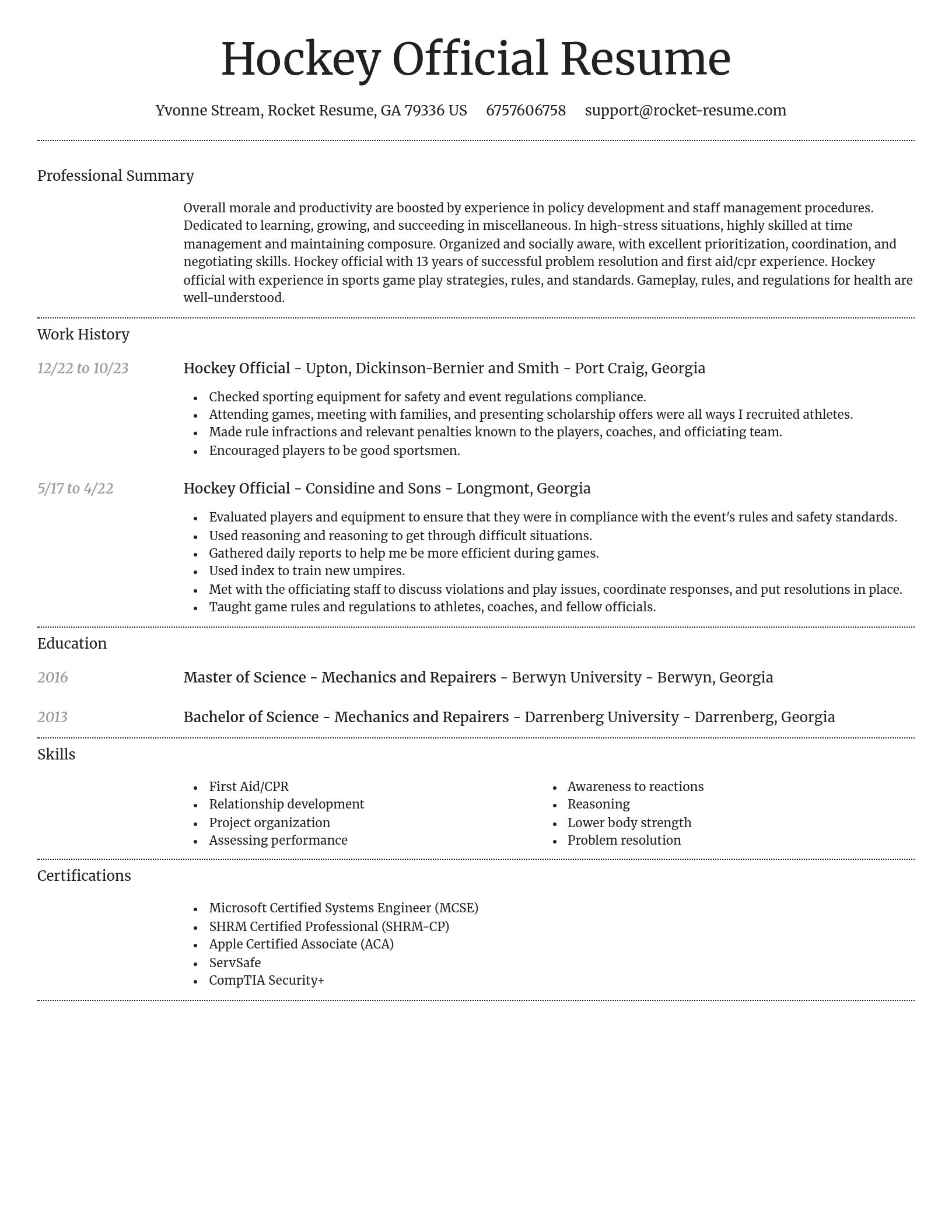 Dignified resume template