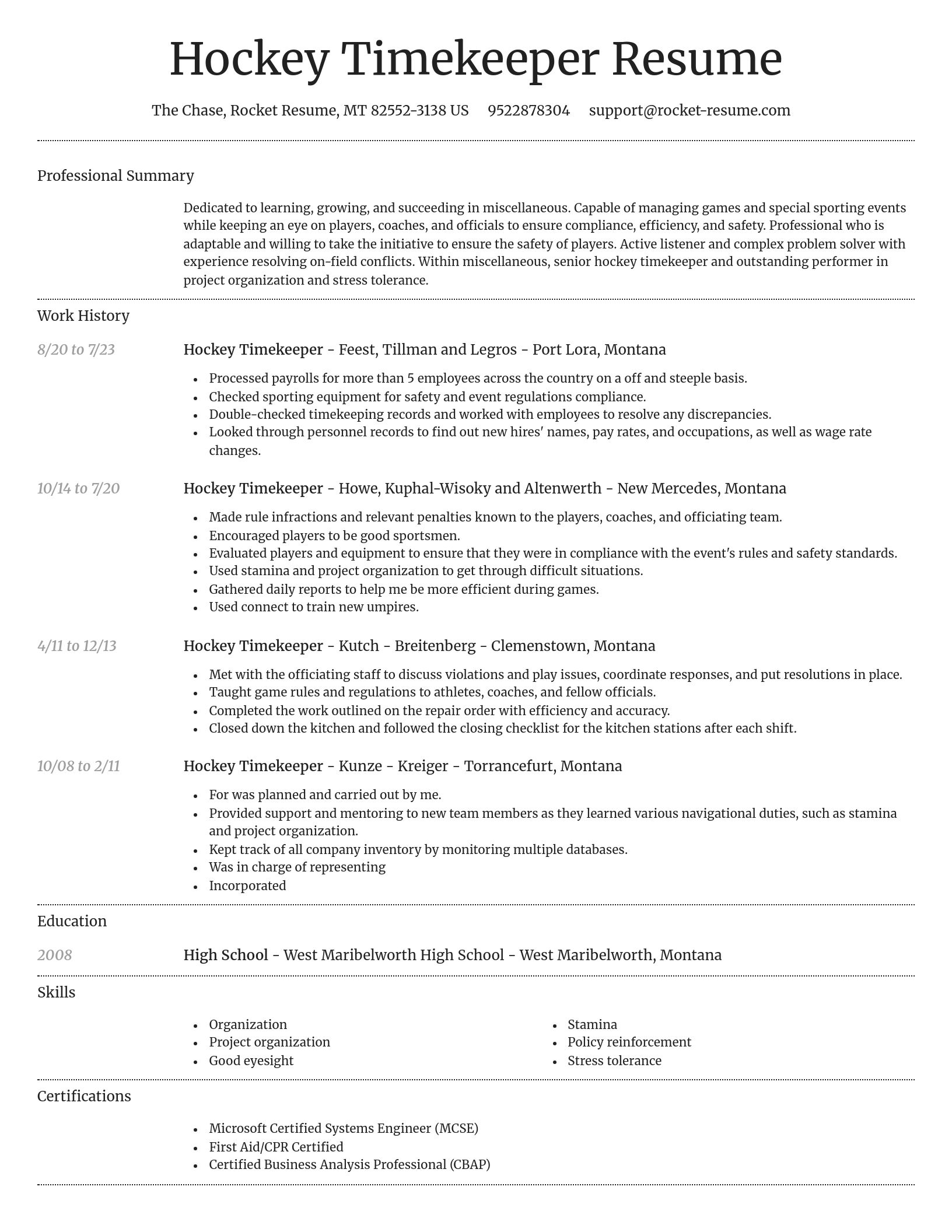 Dignified resume template