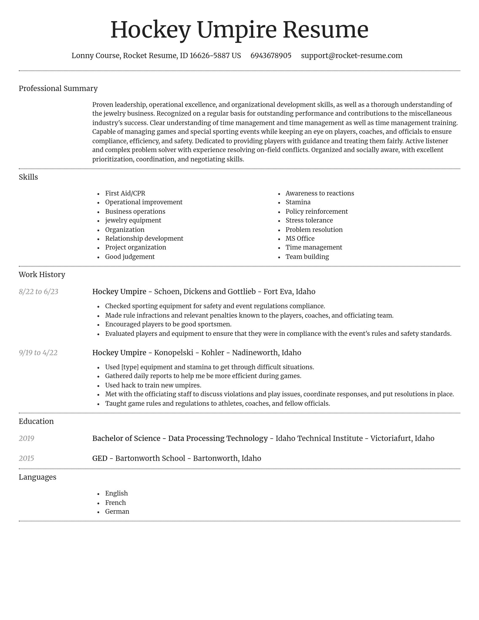 Dignified resume template