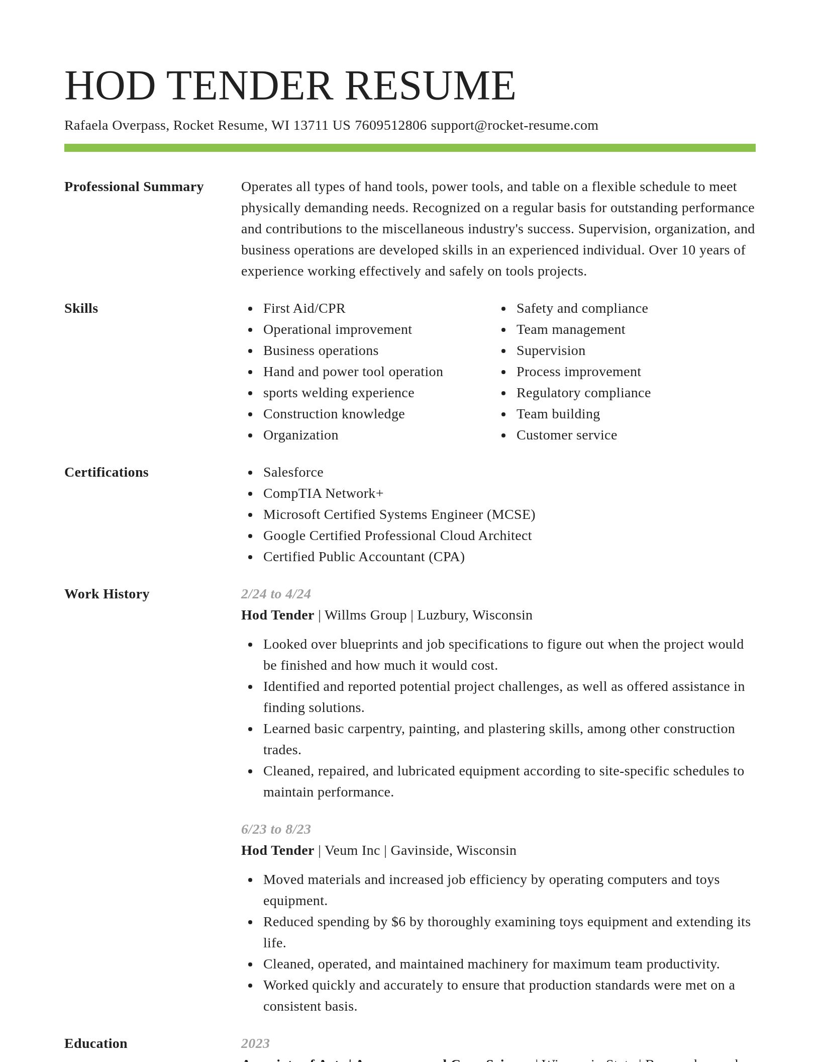 Smart resume template
