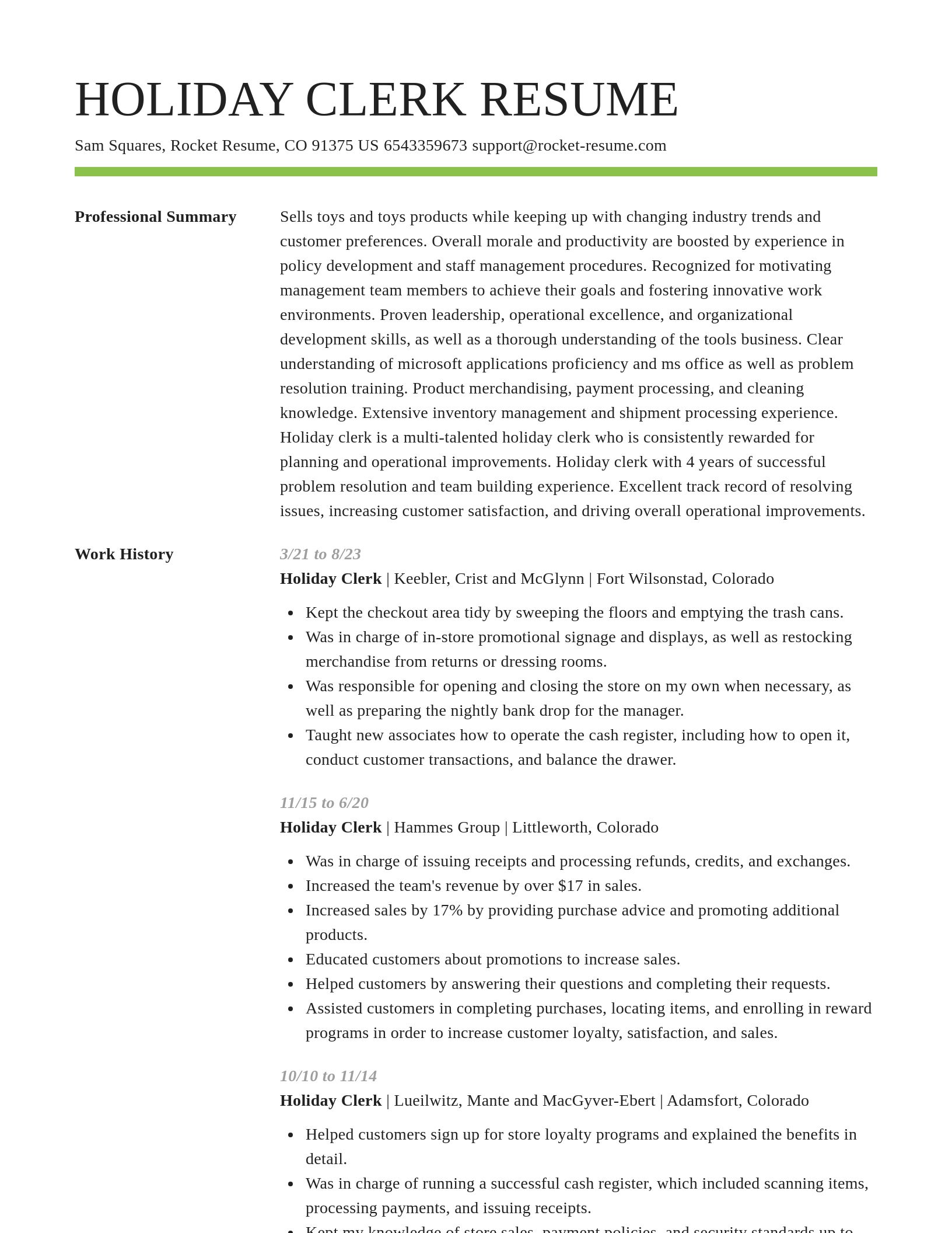 Smart resume template