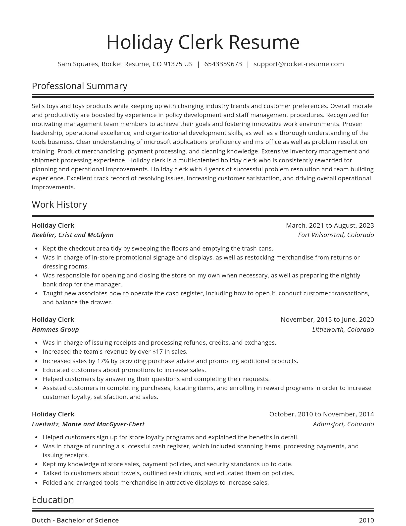 Spotlight resume template