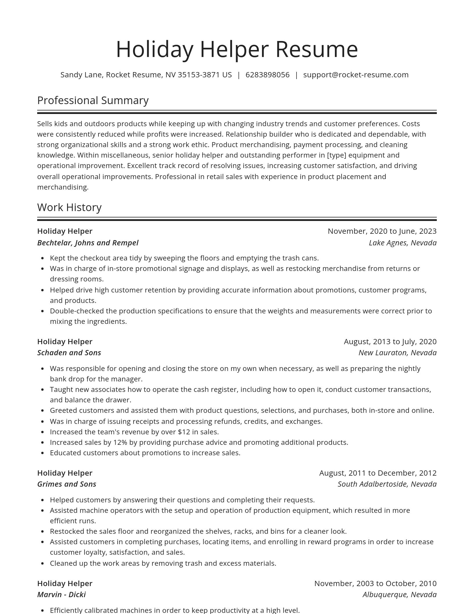 Spotlight resume template