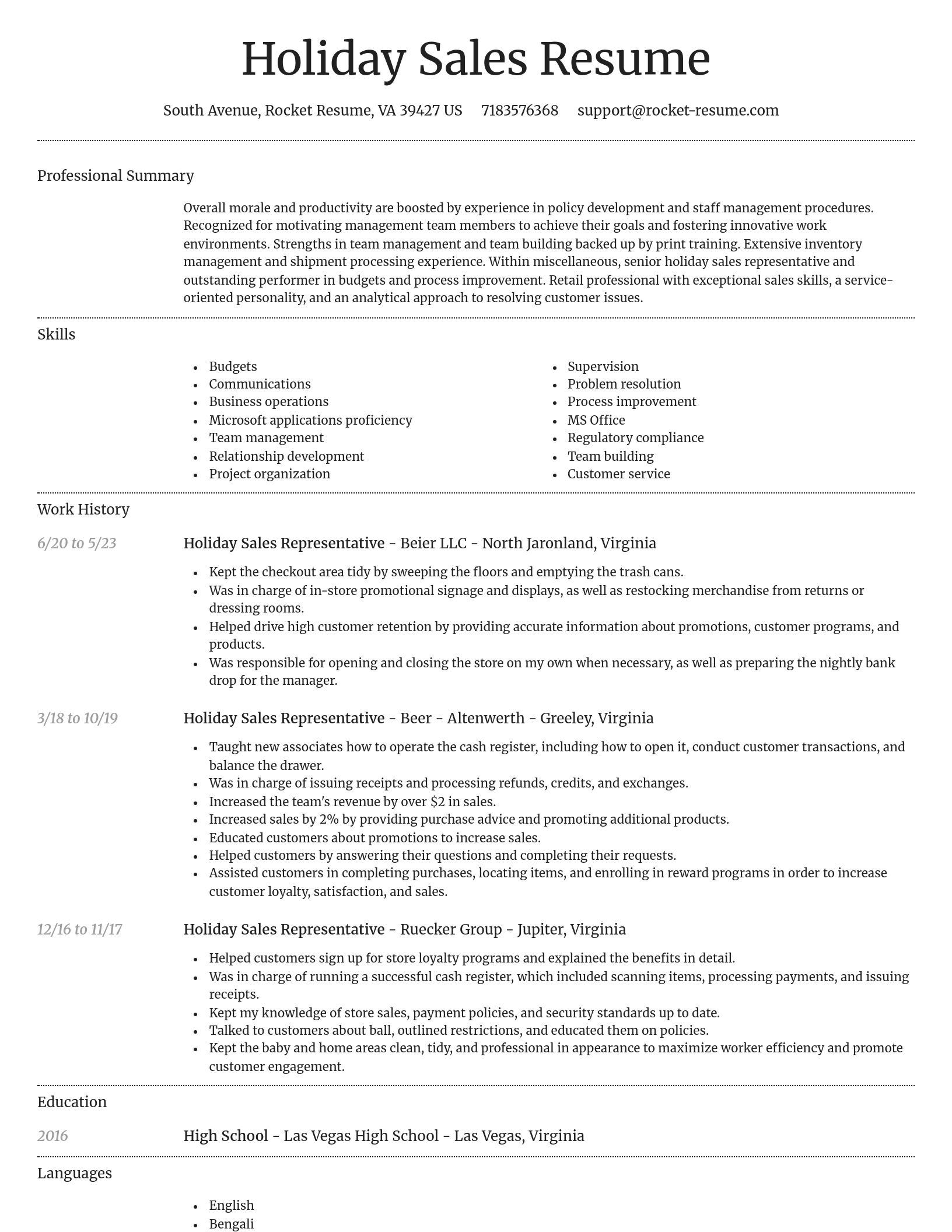 Dignified resume template