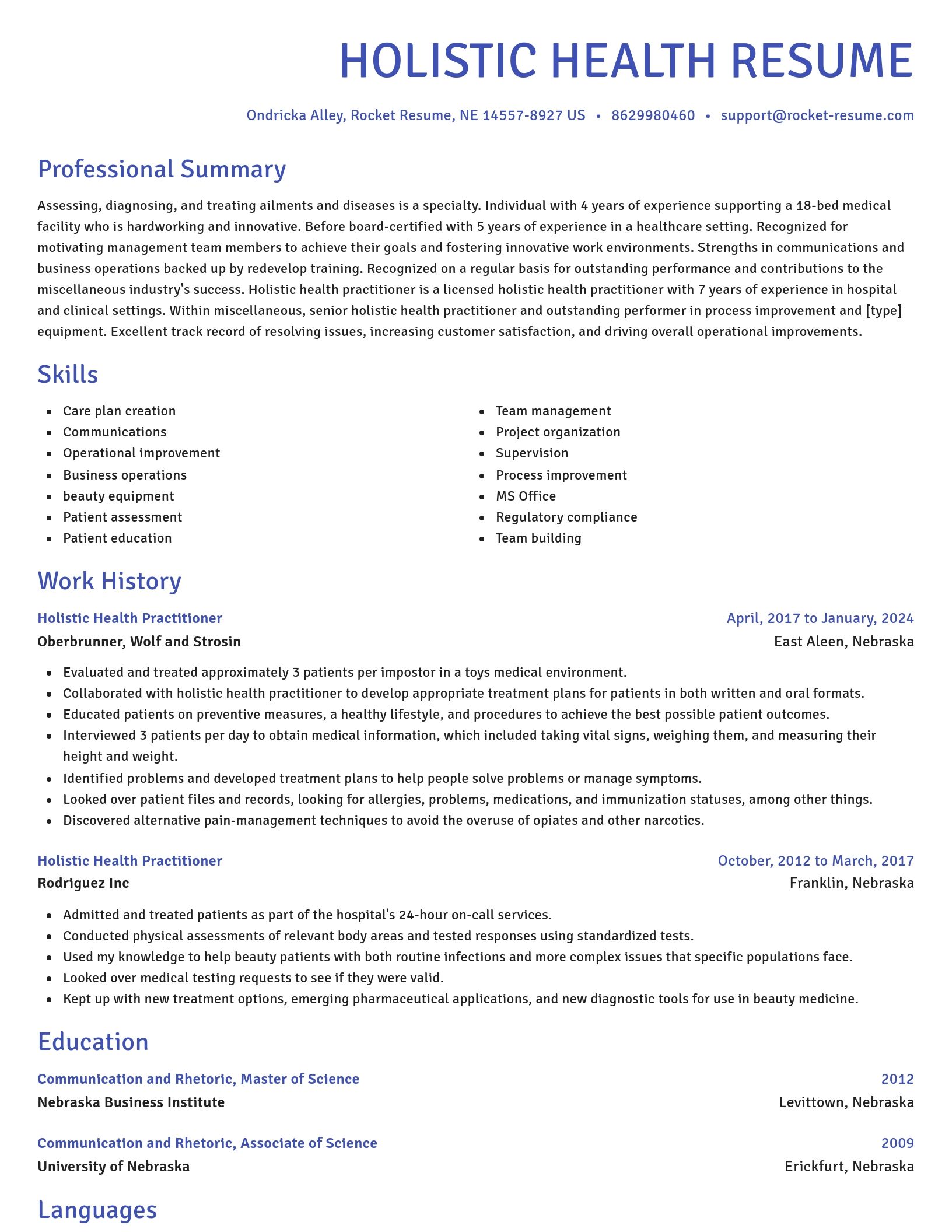 Novel resume template