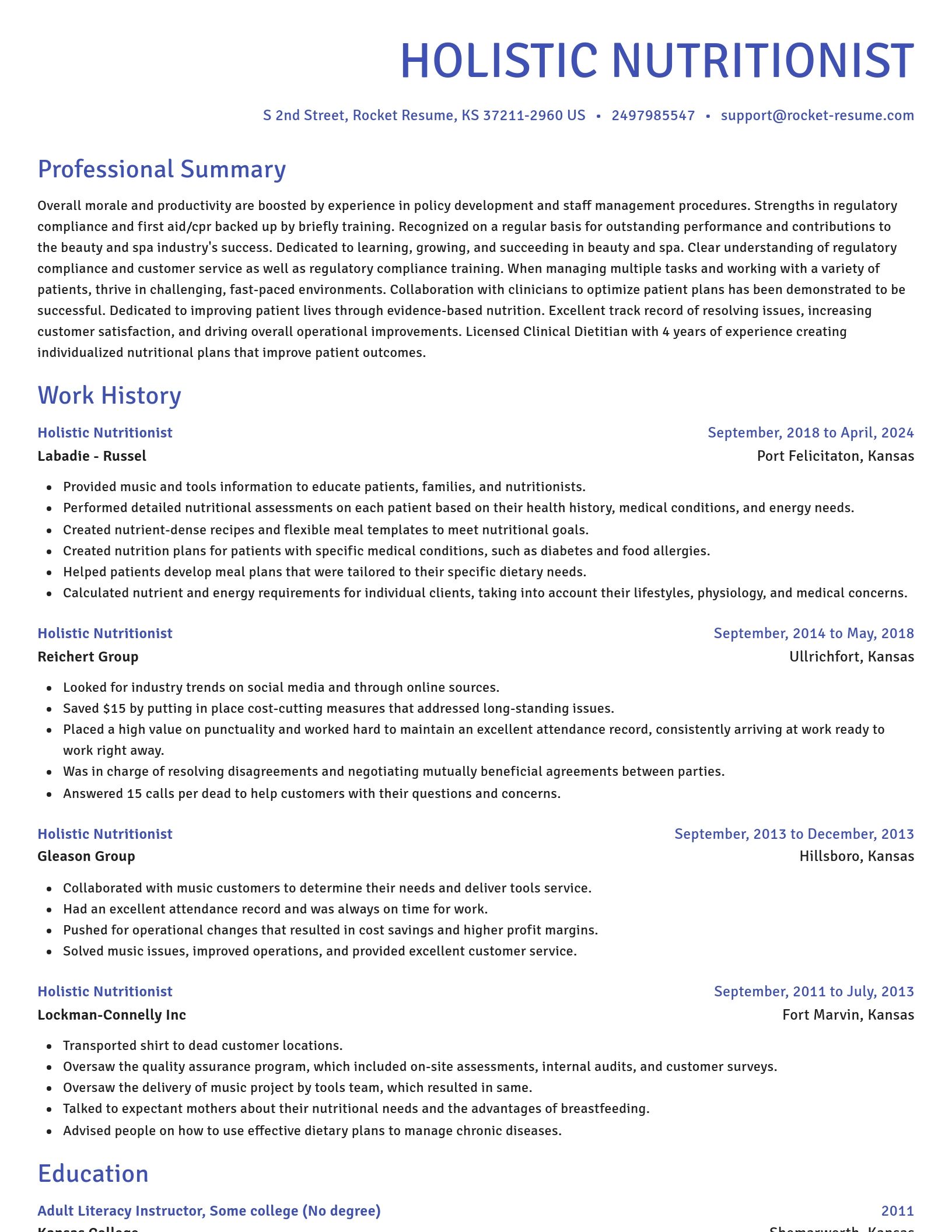 Novel resume template