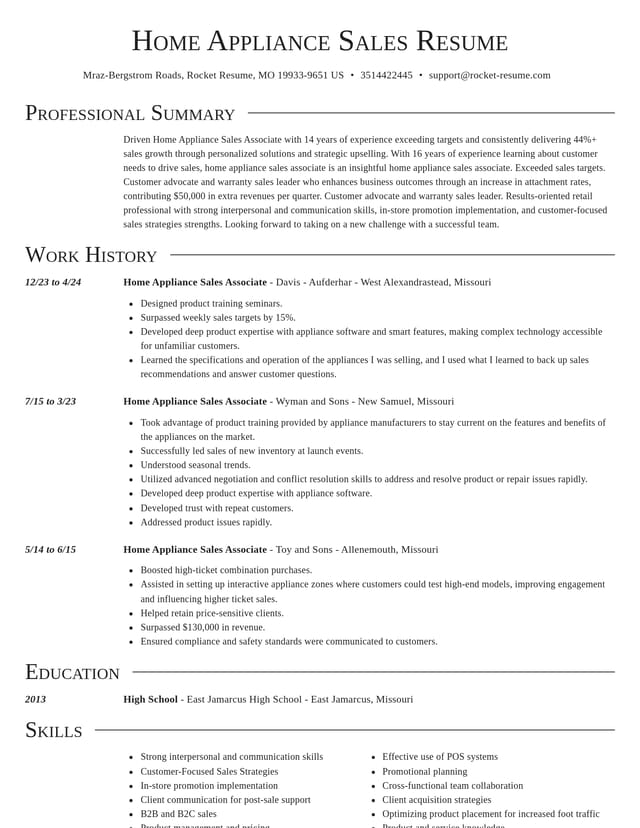 Director resume template