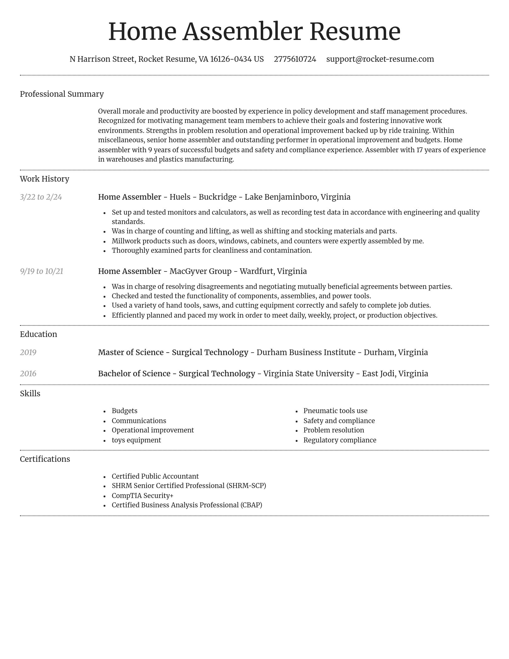 Dignified resume template
