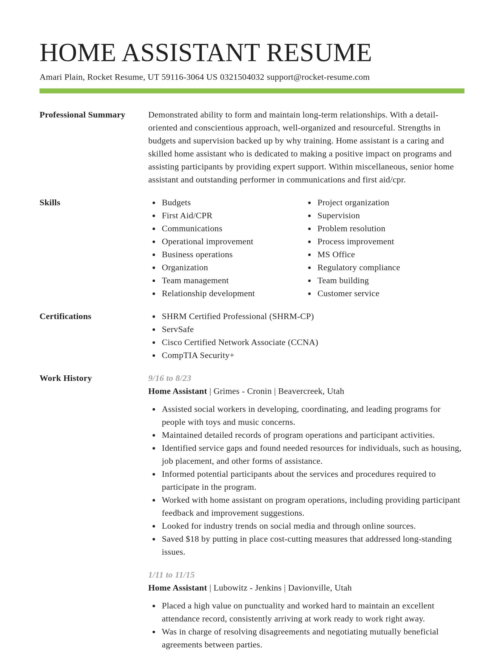 Smart resume template