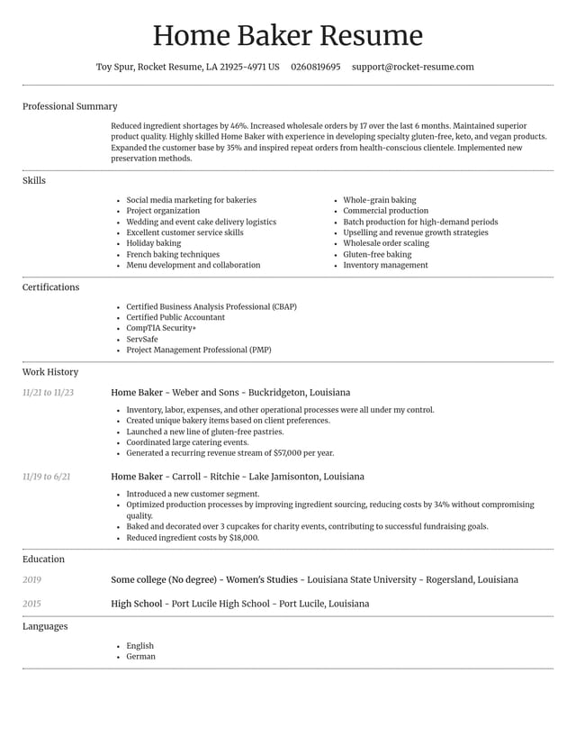 Dignified resume template