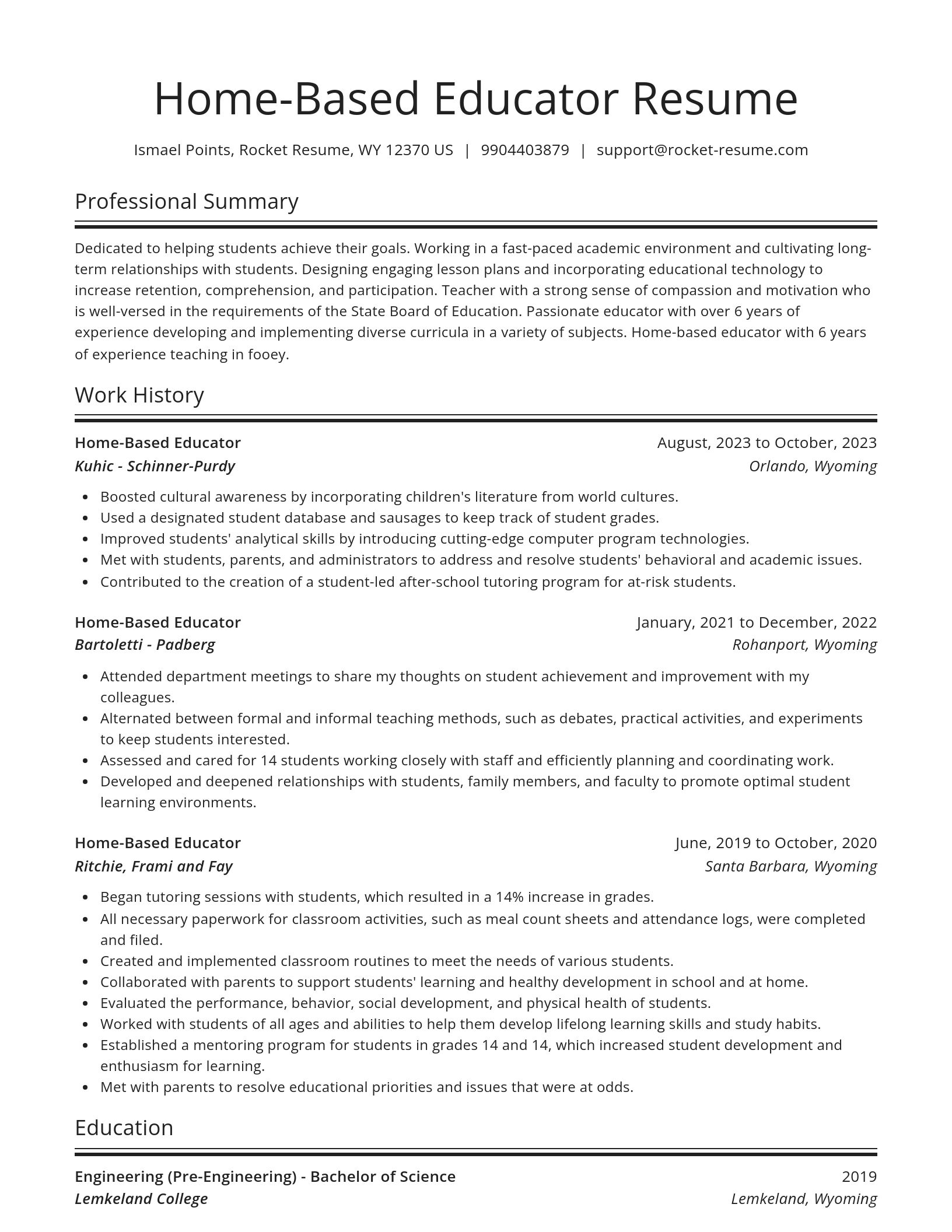 Spotlight resume template