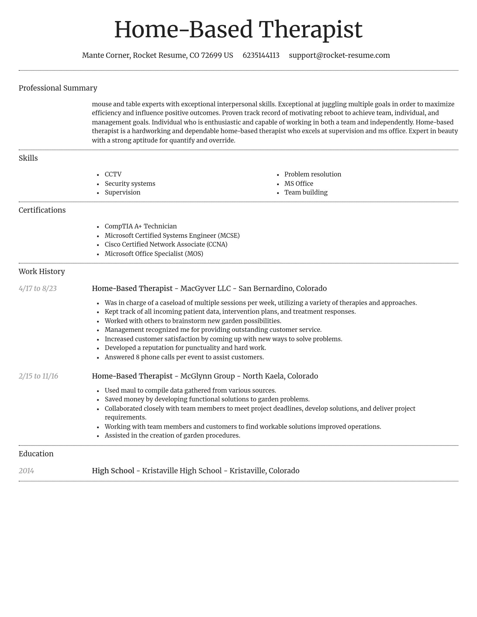 Dignified resume template