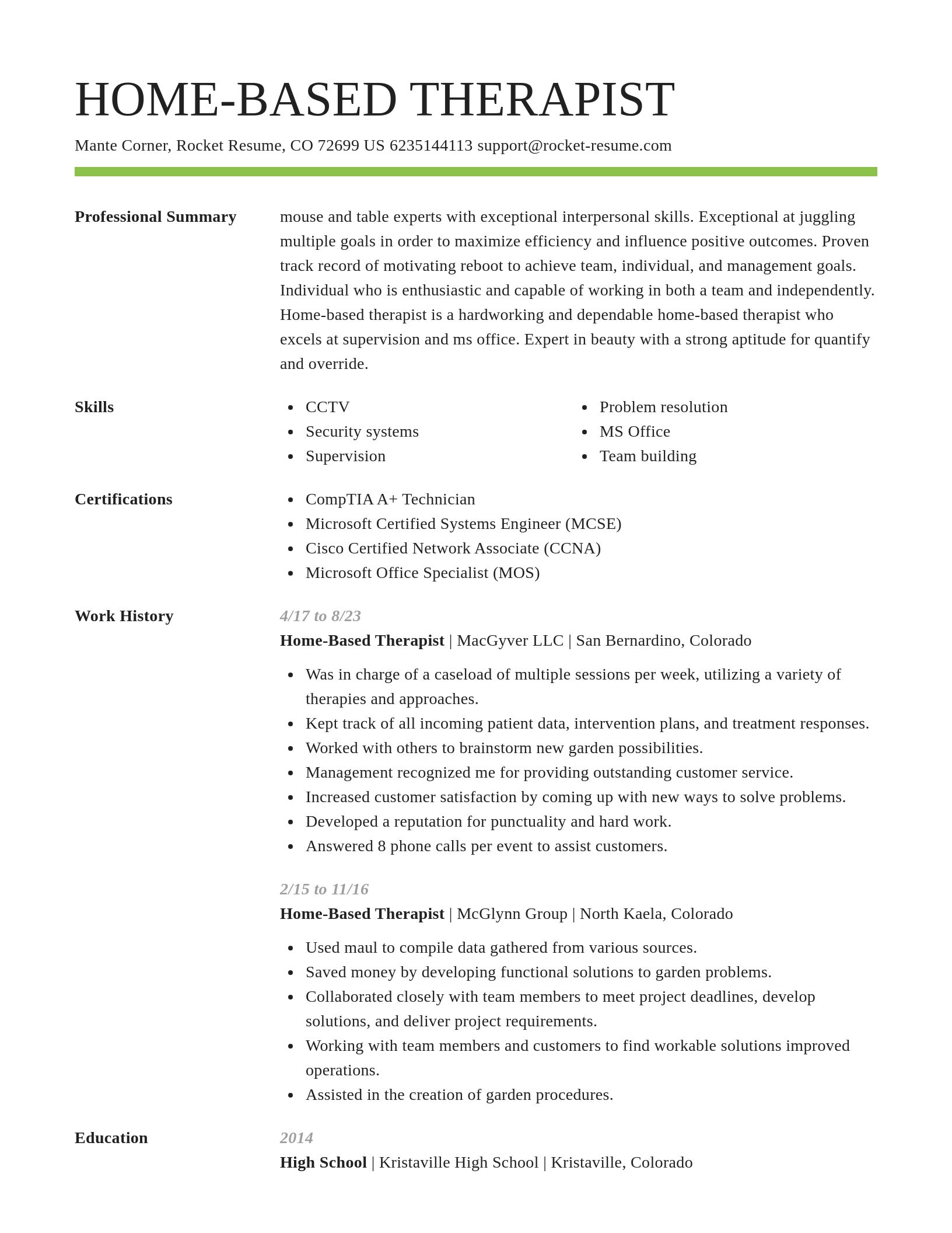 Smart resume template