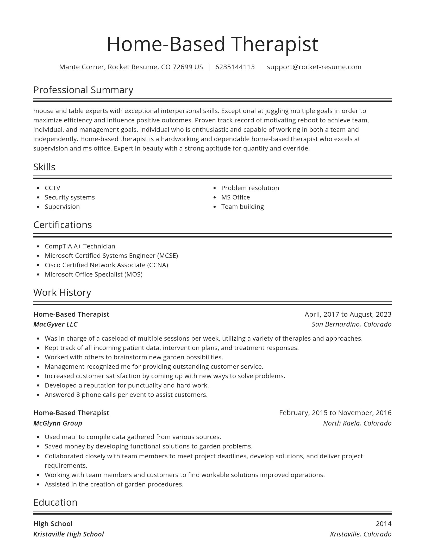 Spotlight resume template