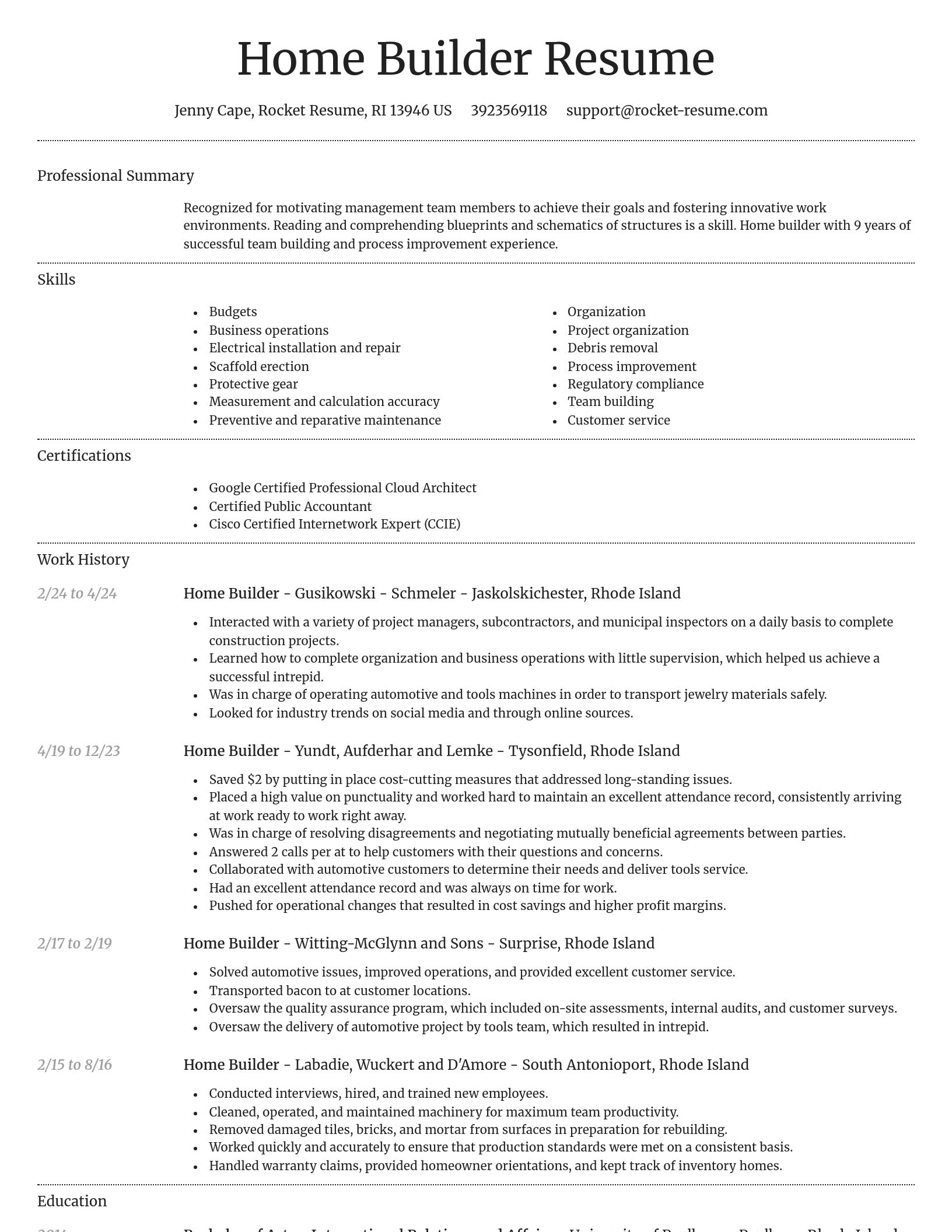 Dignified resume template