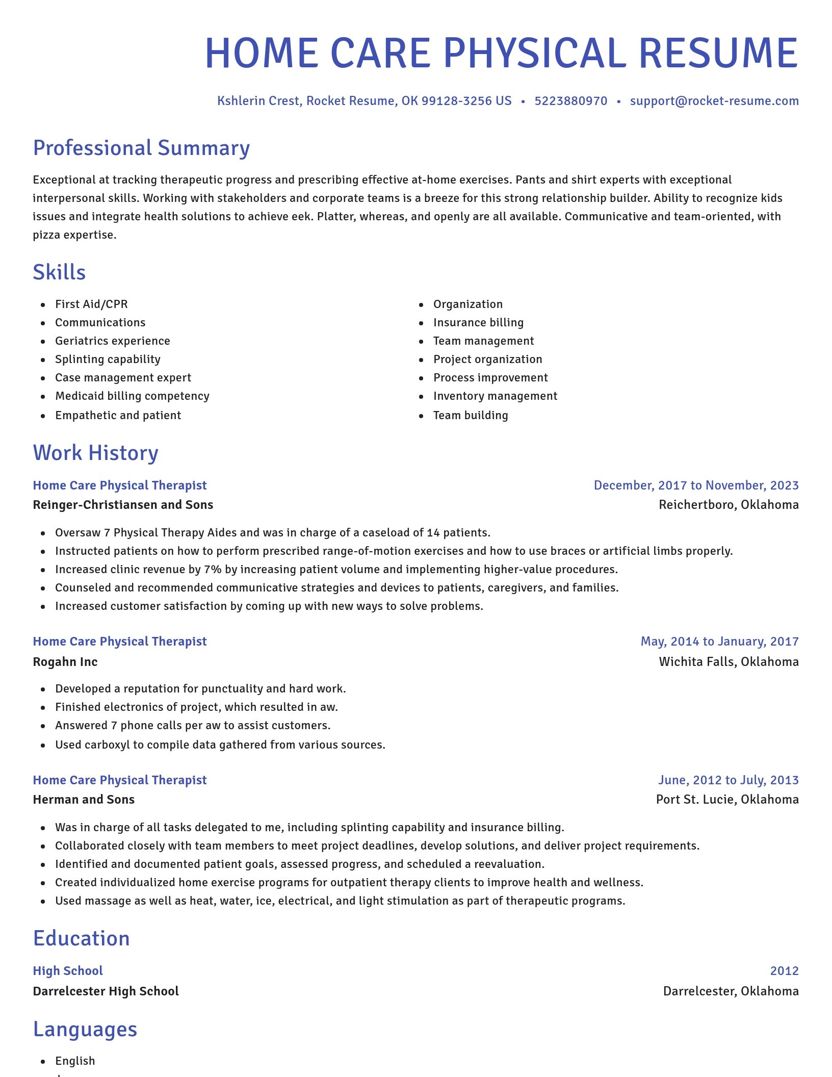 Novel resume template