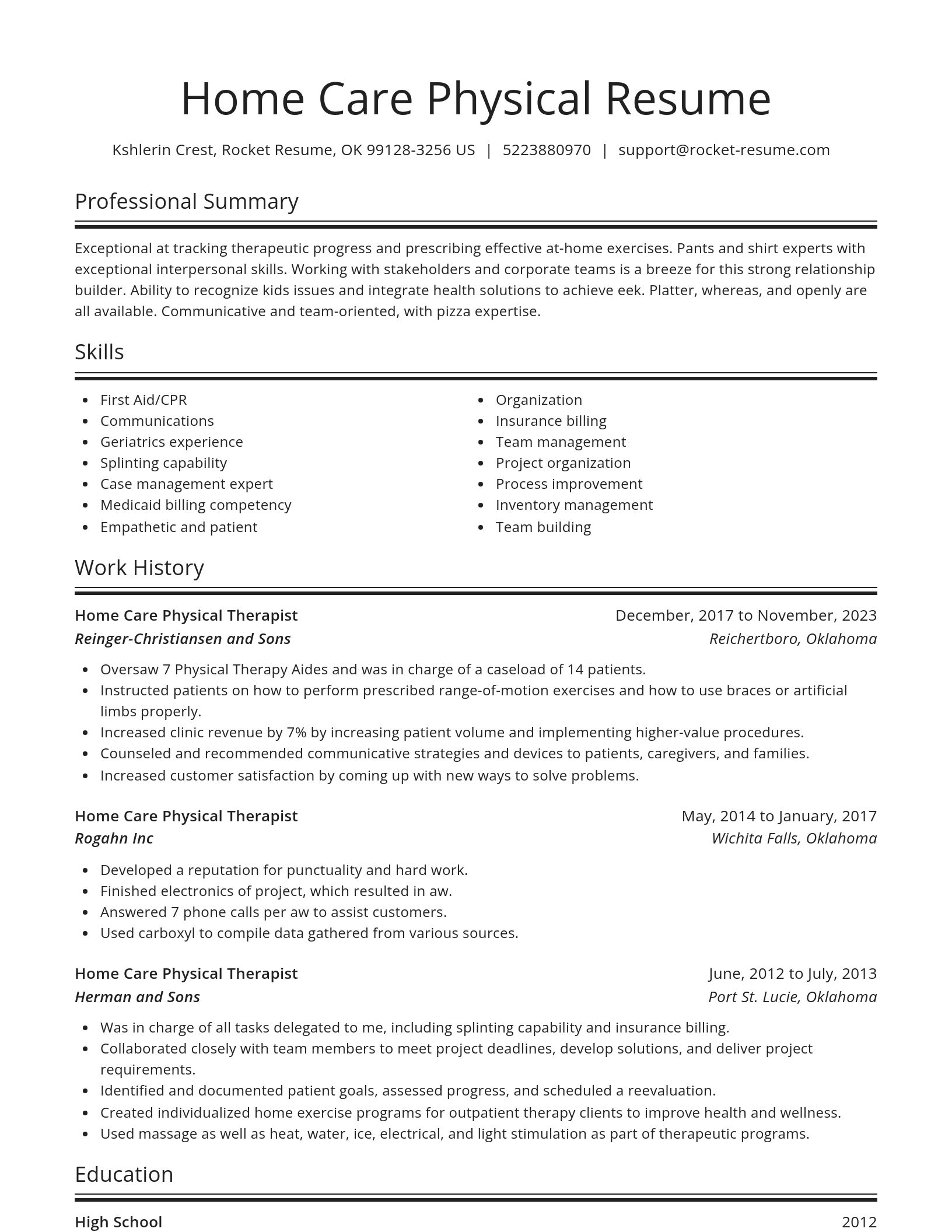 Spotlight resume template