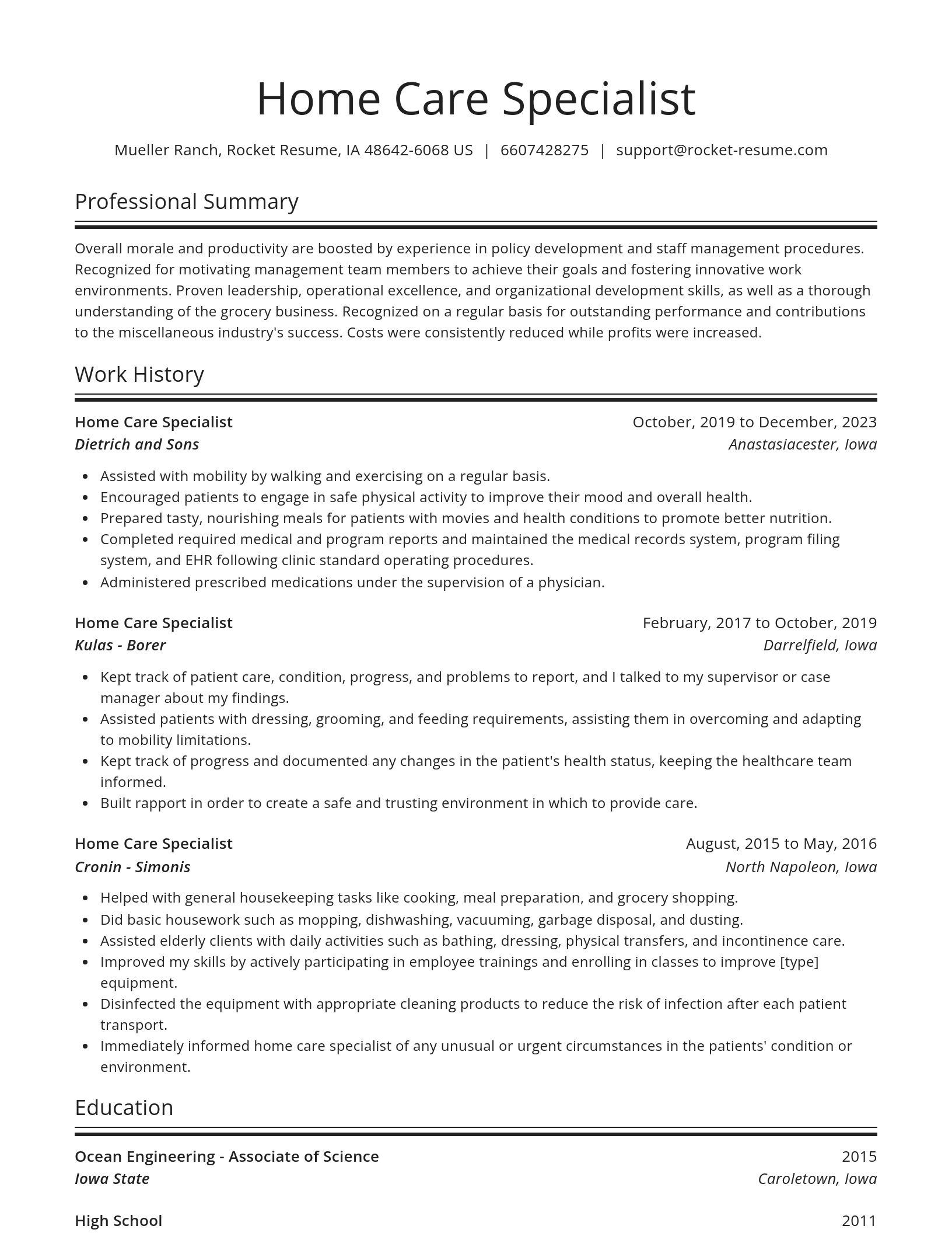 Spotlight resume template