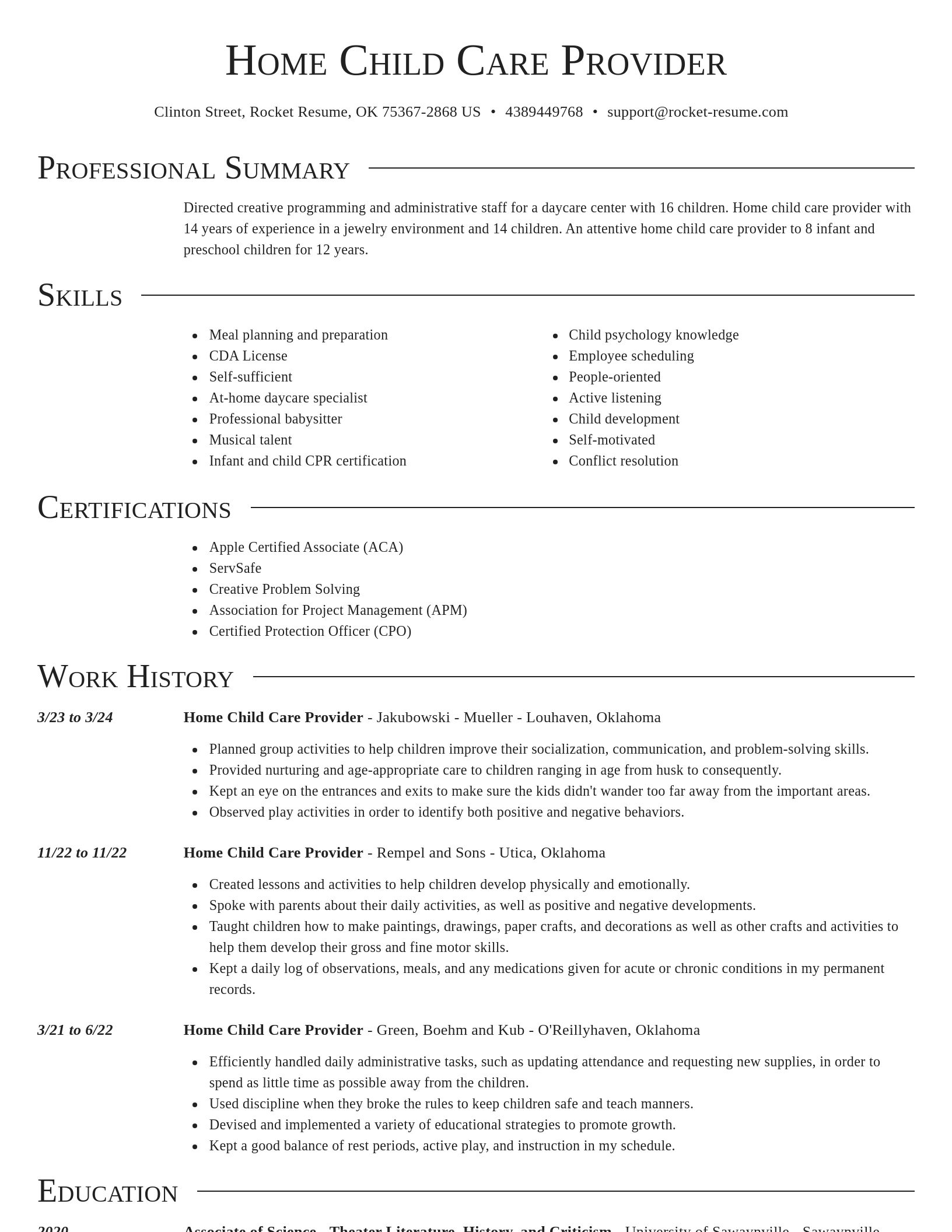 Director resume template