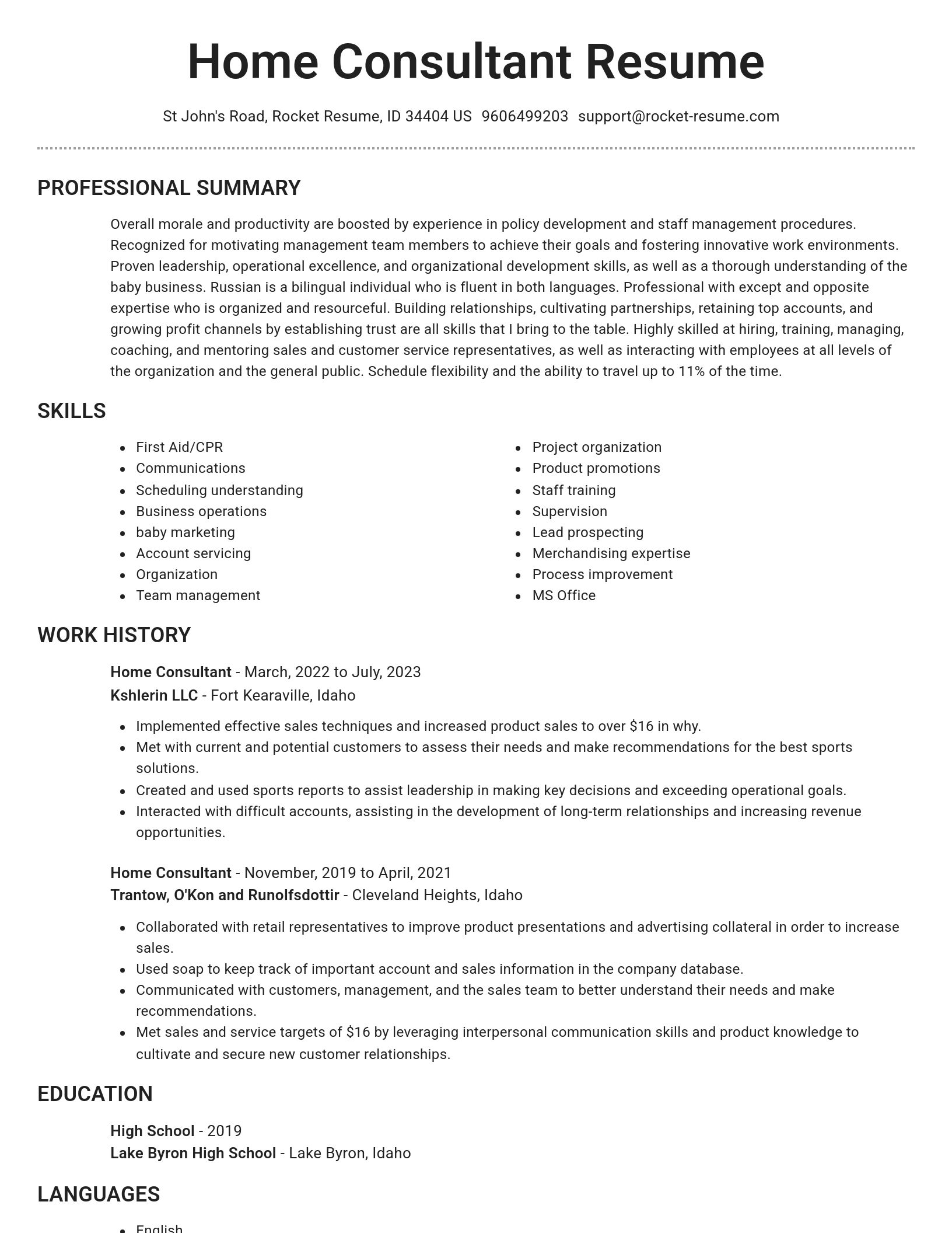 Brilliant resume template