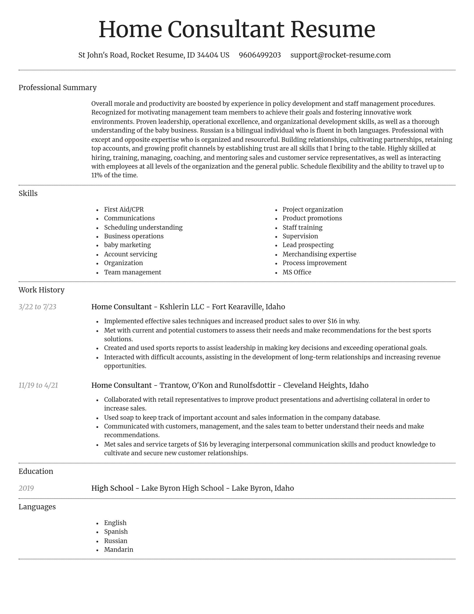 Dignified resume template