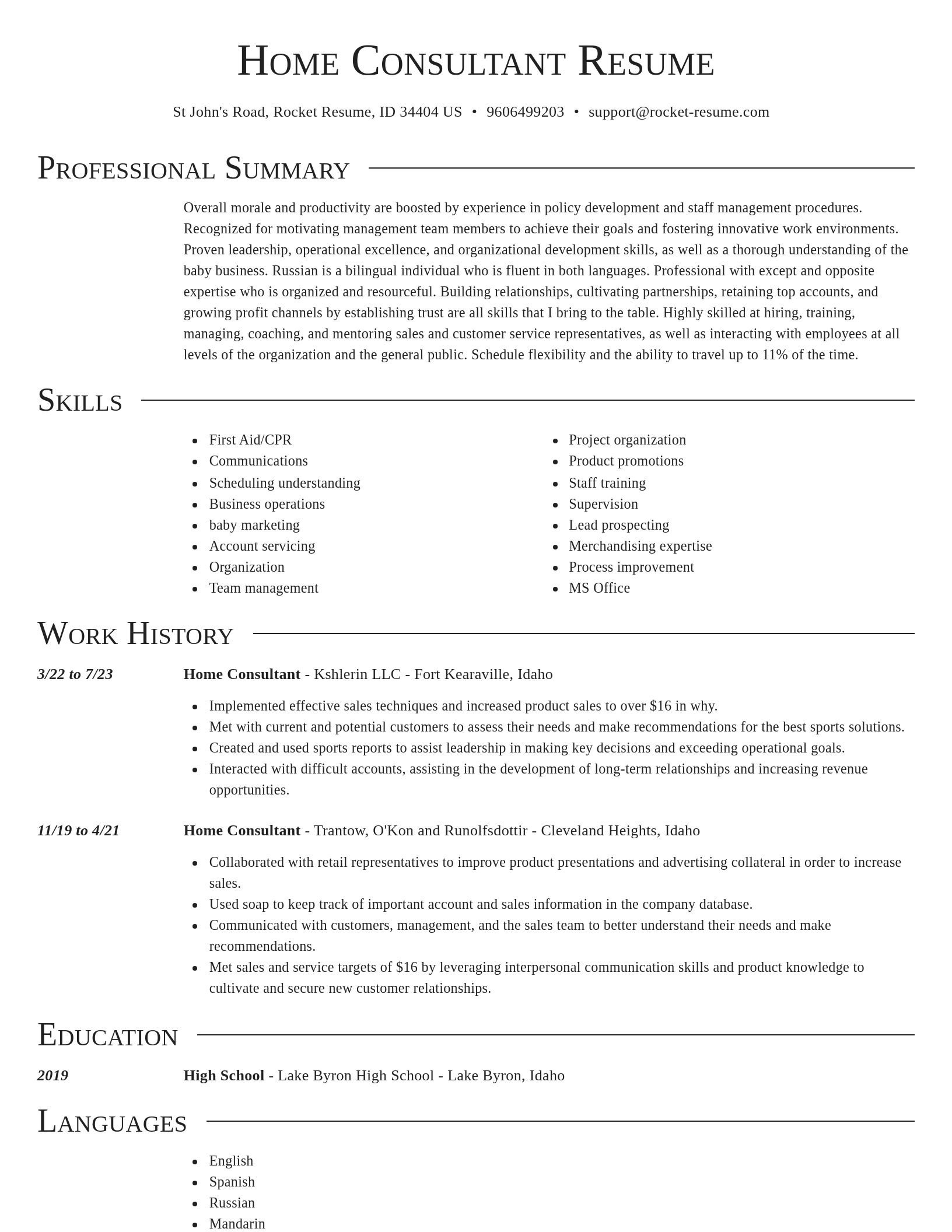Director resume template
