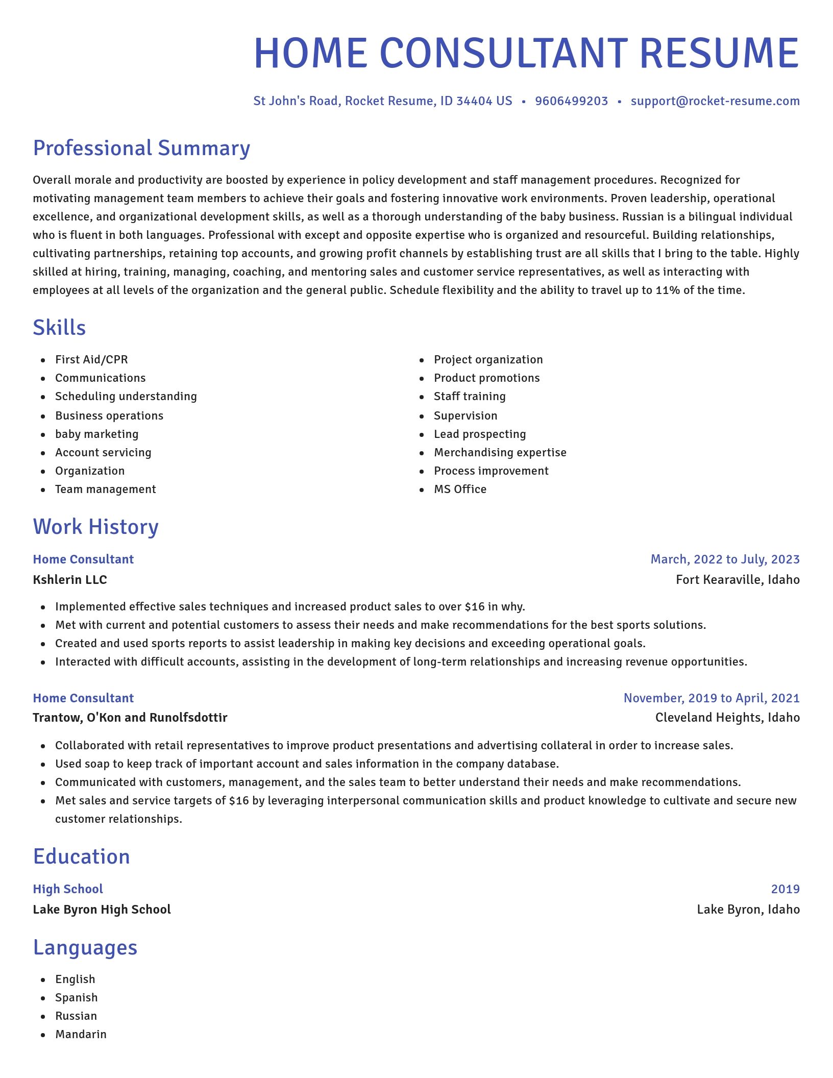 Novel resume template