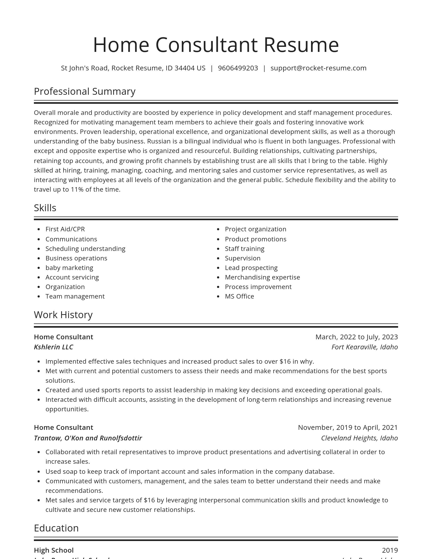 Spotlight resume template