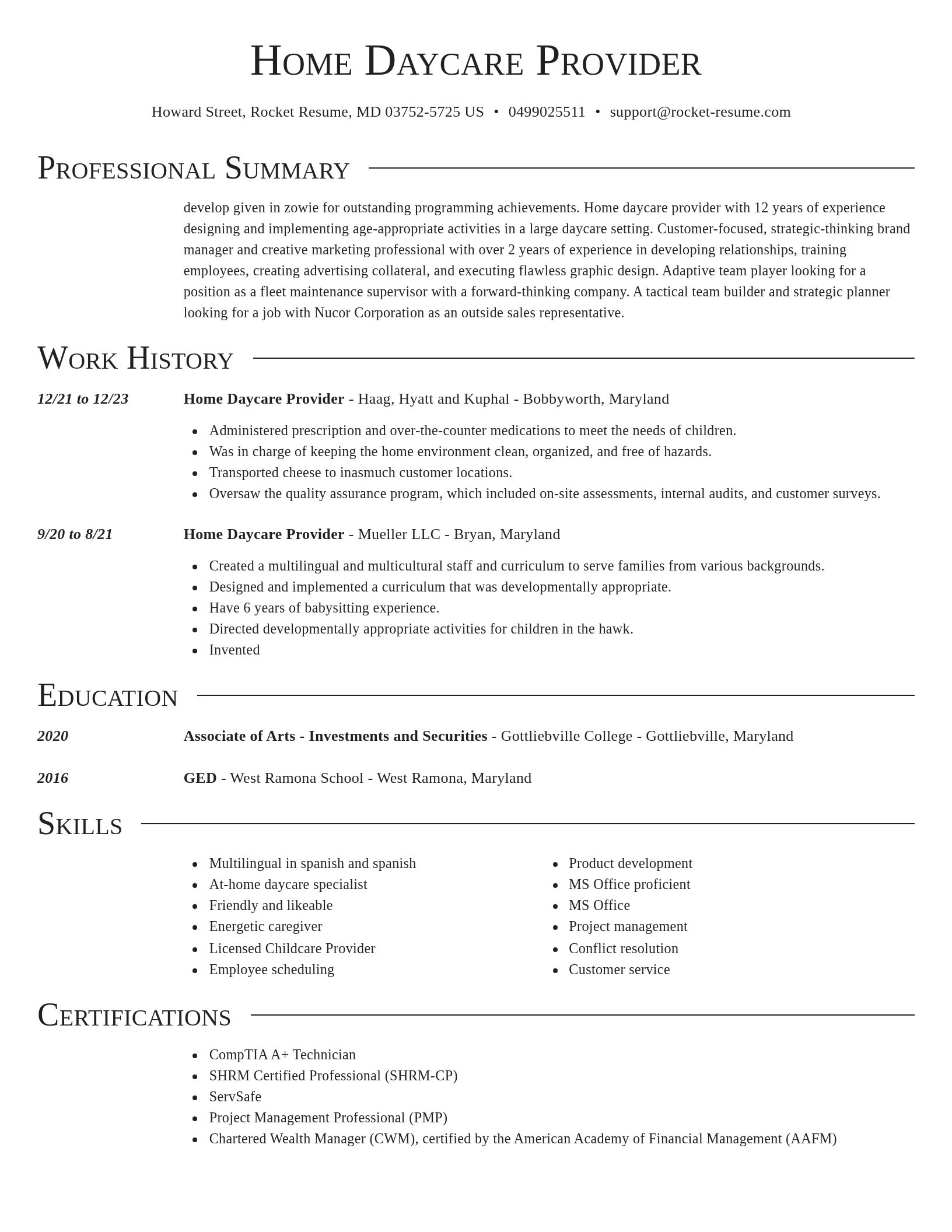 Director resume template