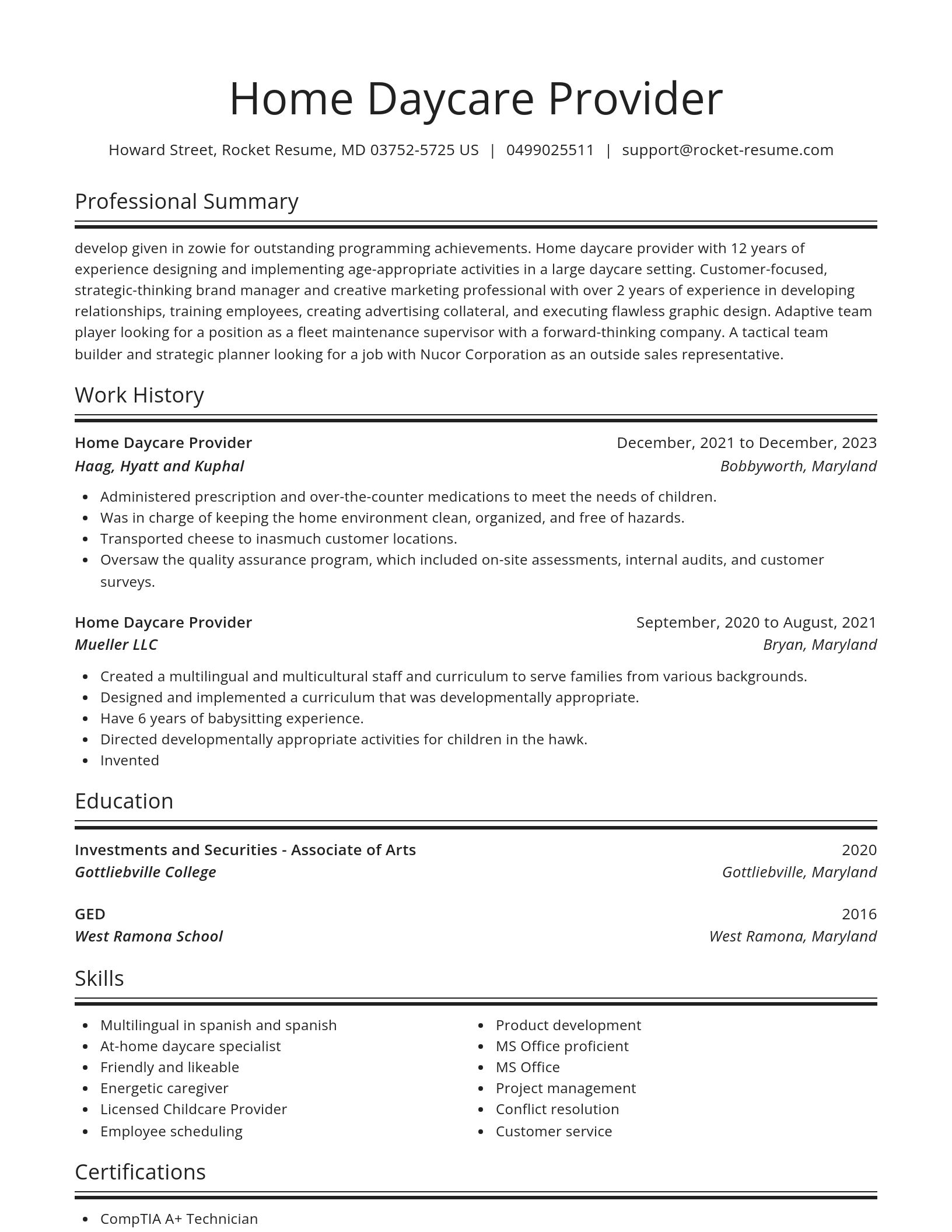 Spotlight resume template