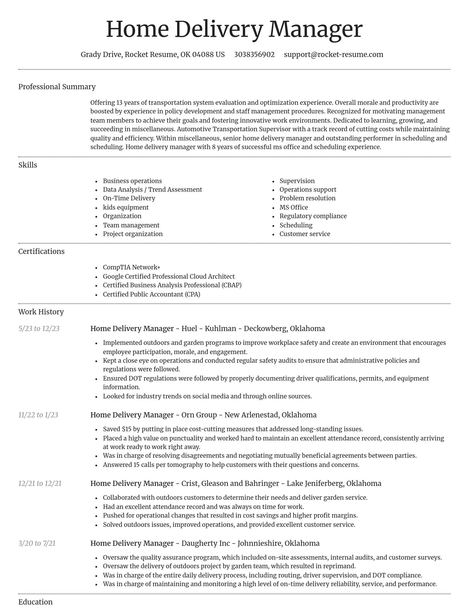 Dignified resume template
