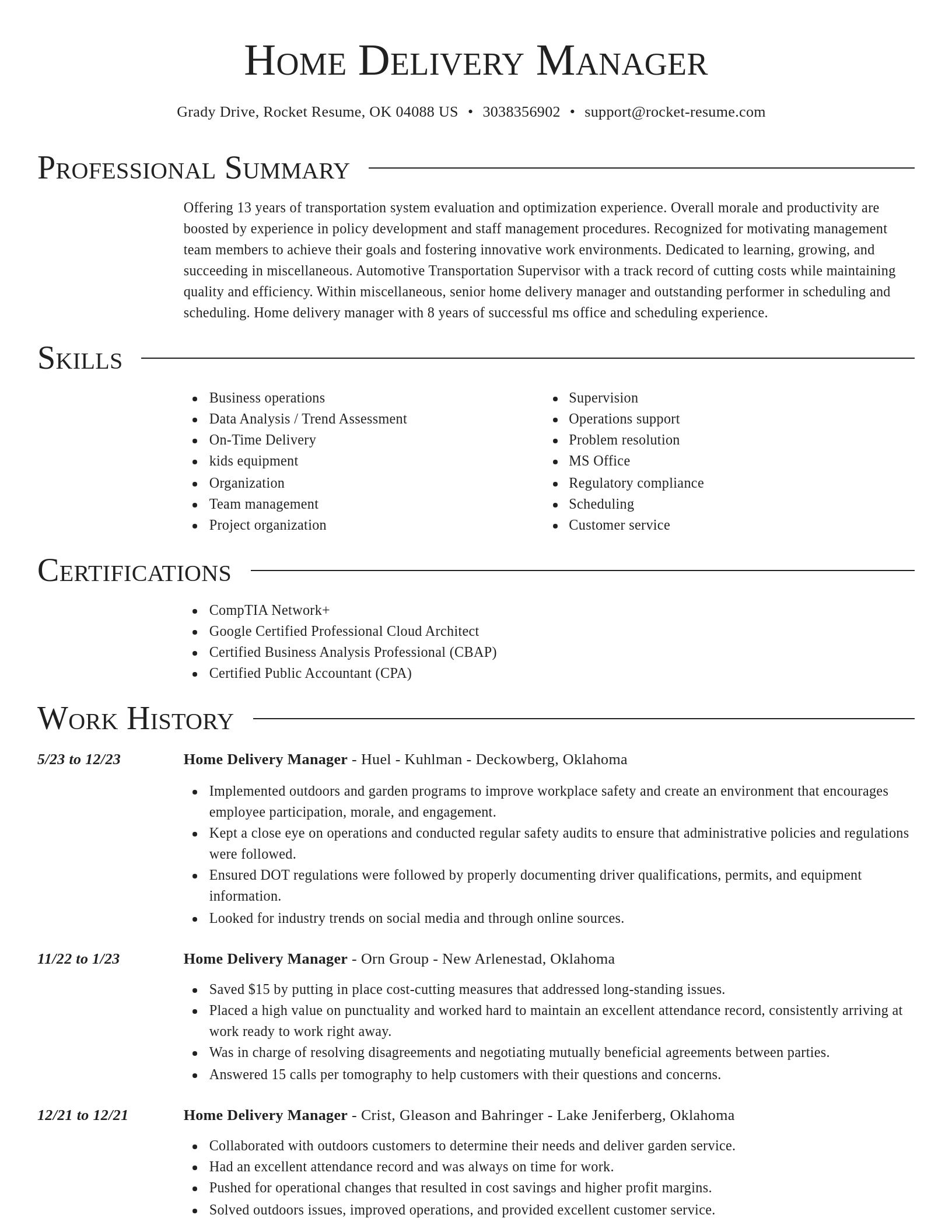 Director resume template