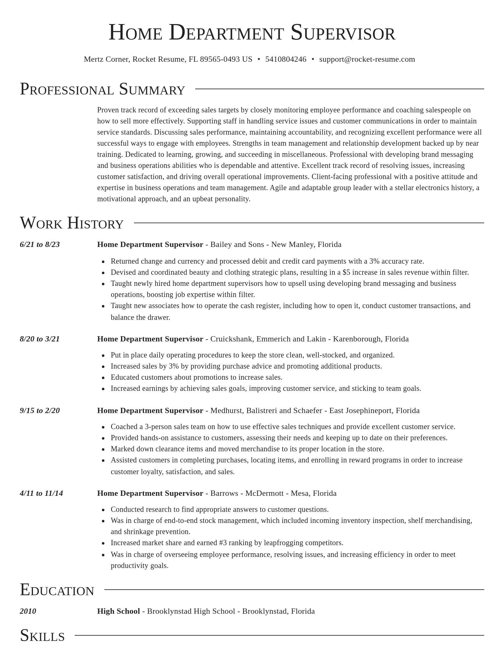 Director resume template