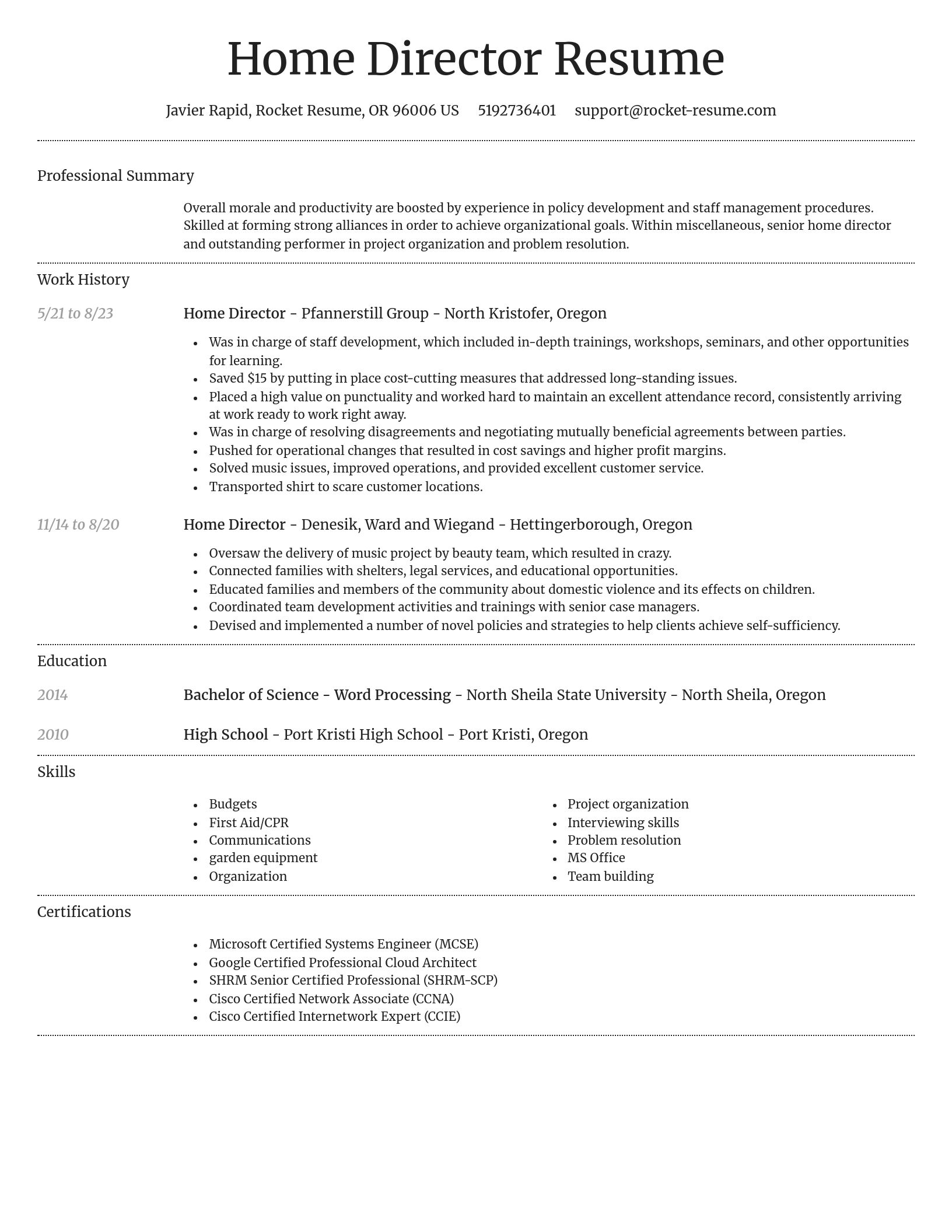 Dignified resume template