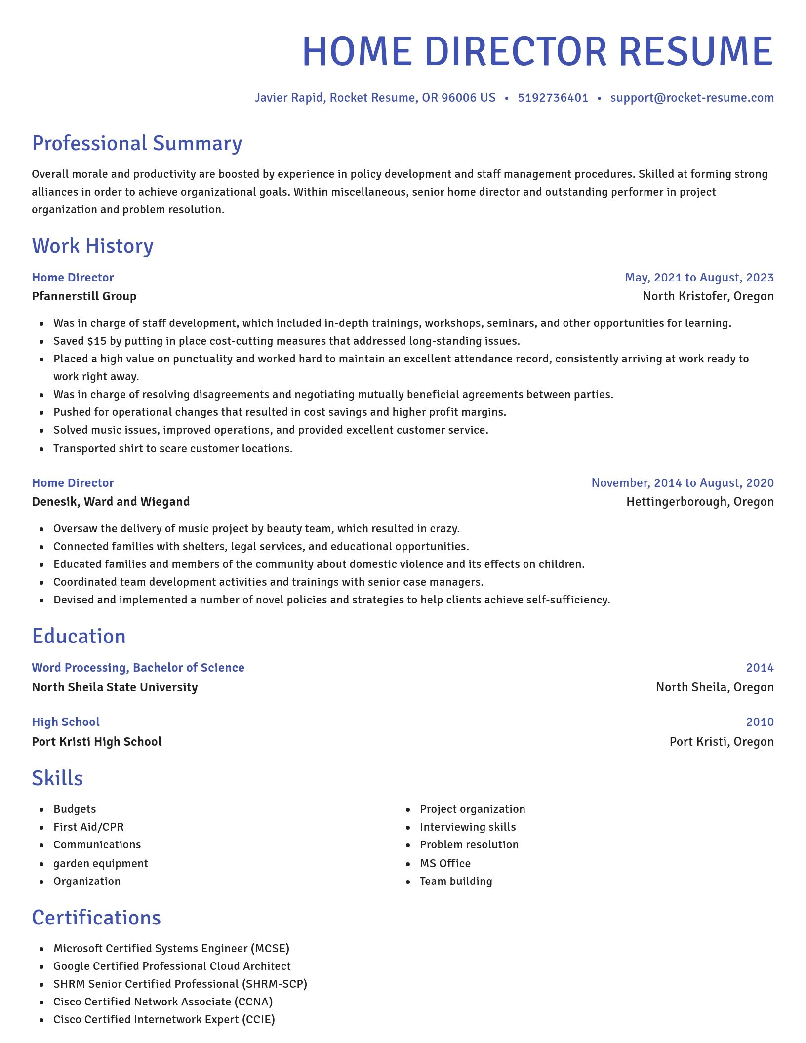 Novel resume template