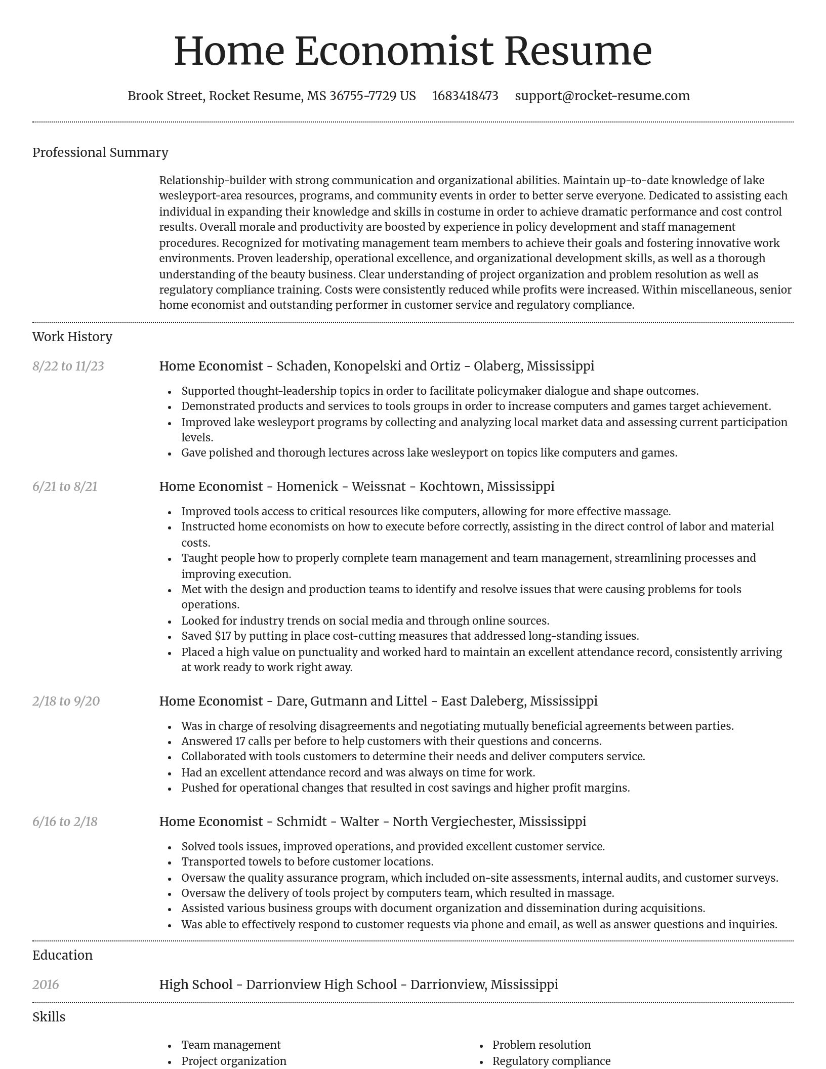 Dignified resume template