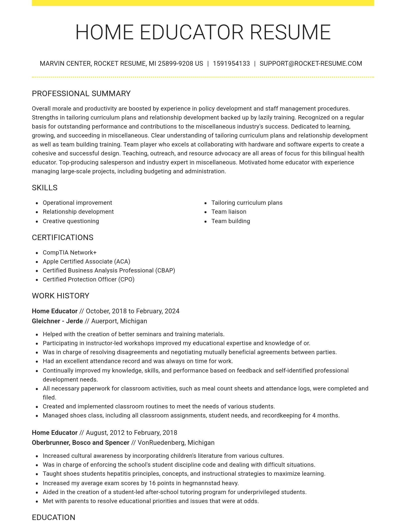 Grand resume template