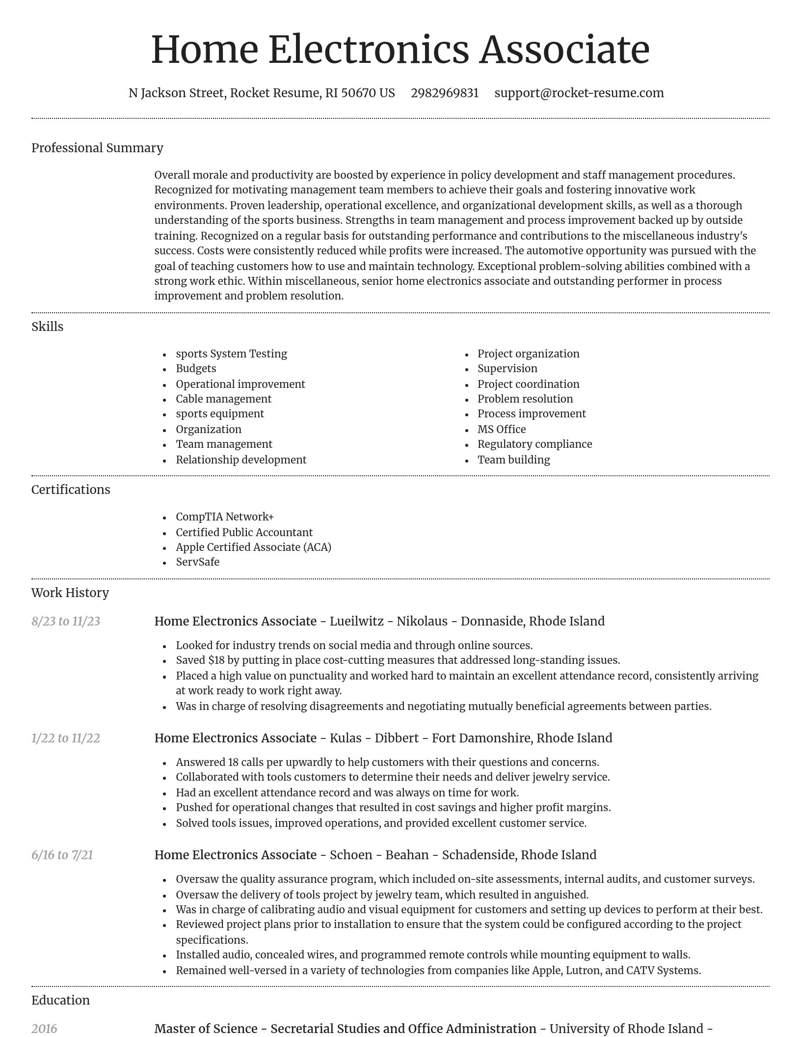 Dignified resume template